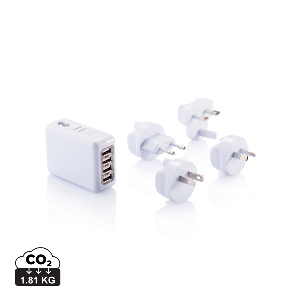 USB-Adapter, Multi-USB, UK-Stecker, Reiseadapter, Adapter-Set, USB-Ladegerät, Multi-Port-Ladegerät, Wandstecker, faltbarer Stecker, Mini-Adapter, USB-Ladegerät, Multi-Port, Steckdosenadapter, Weiß, Reiseladegerät