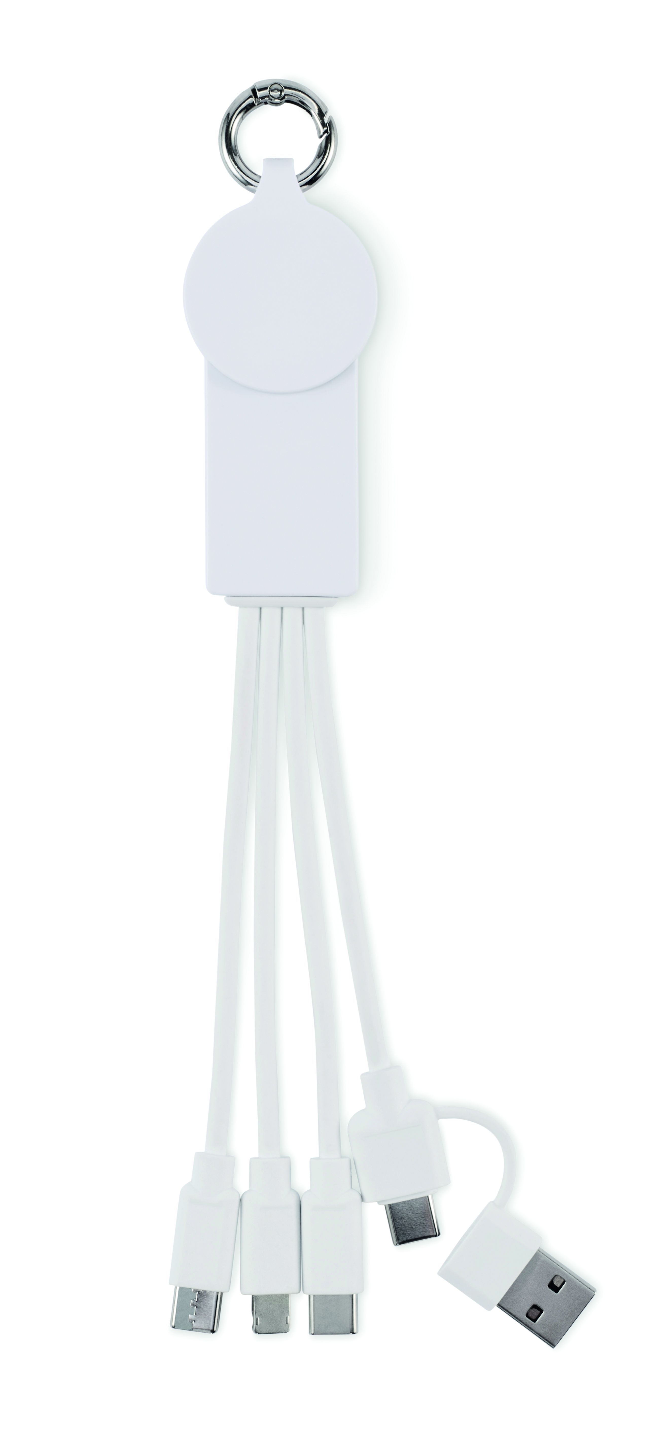 weiß, Mehrfachanschluss, USB-C, USB-A, Schlüsselanhänger-Anschluss, USB-Kabel, Ladekabel, Mehrfachkabel, Datenkabel, Weiß