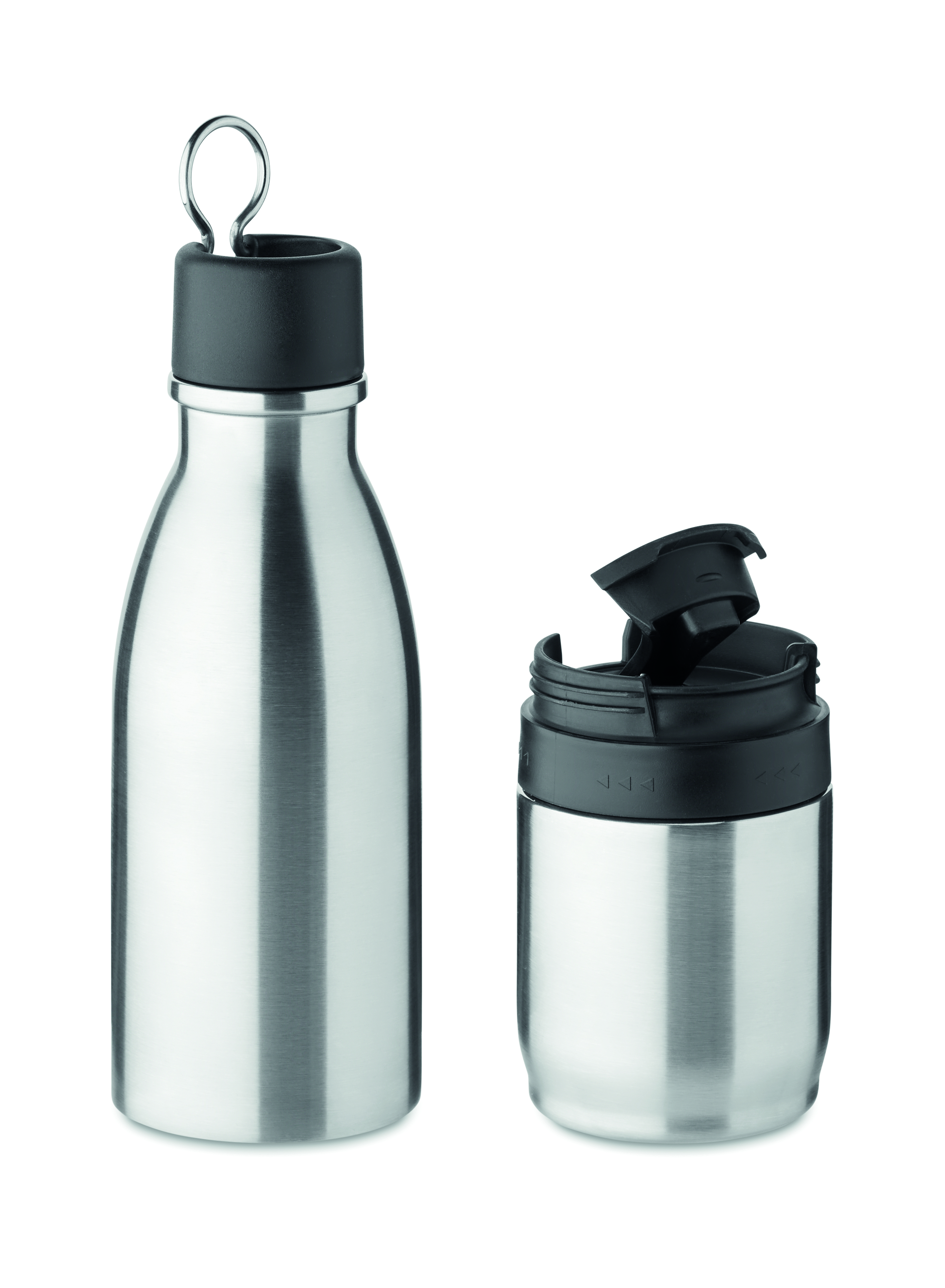 Wasserflasche, Trinkflasche, Stahl, Edelstahl, Integrierter Deckel