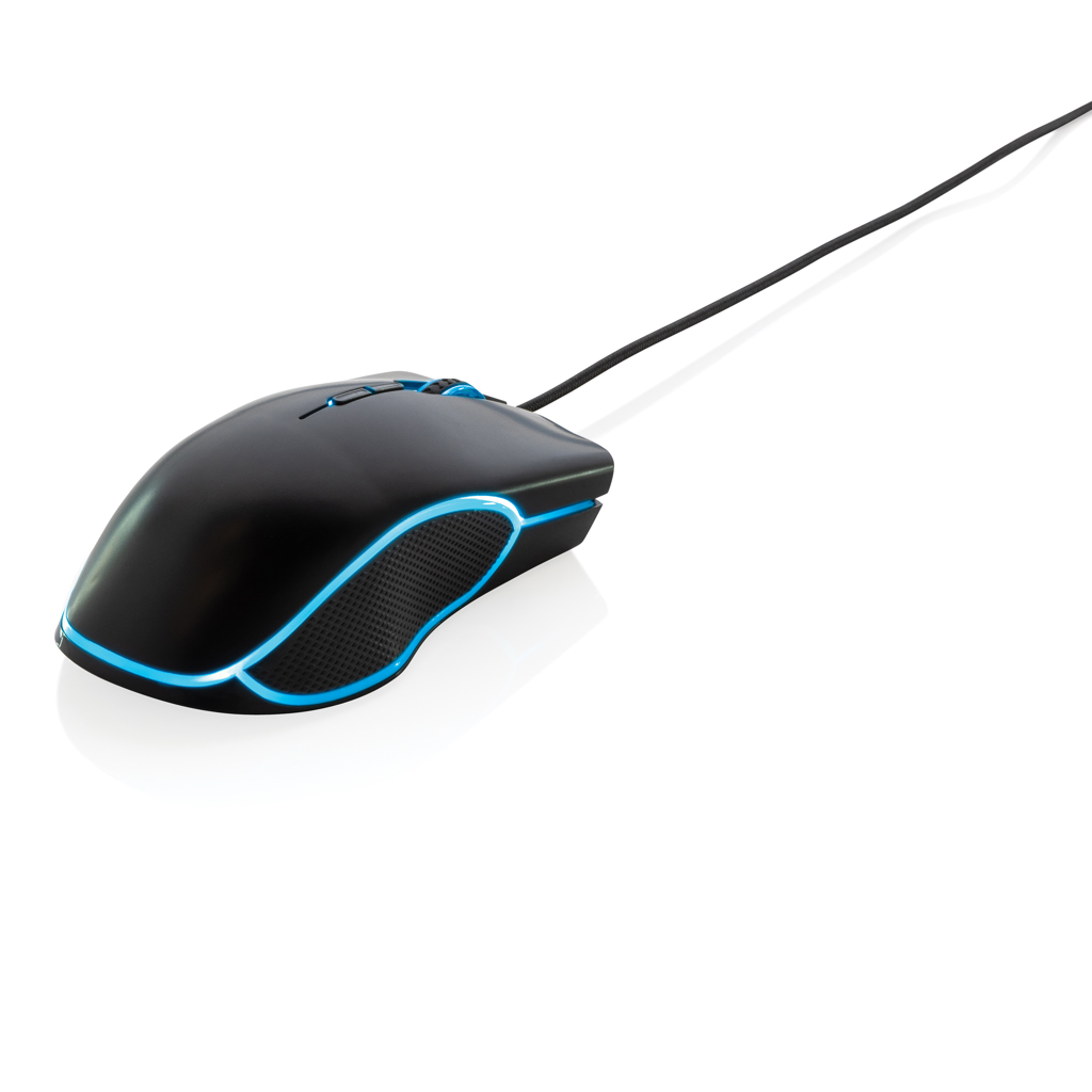Computerausrüstung, Elektronik, Hardware, Maus, Gaming-Maus, USB-Maus, Kabelmaus, schwarz, blaue LED, Gaming-Maus, verkabelt, schwarz, blaue Akzente, Scrollrad, Gaming-Maus, Kabel-Maus, USB-Maus, Blaue Akzente, Ergonomische Form