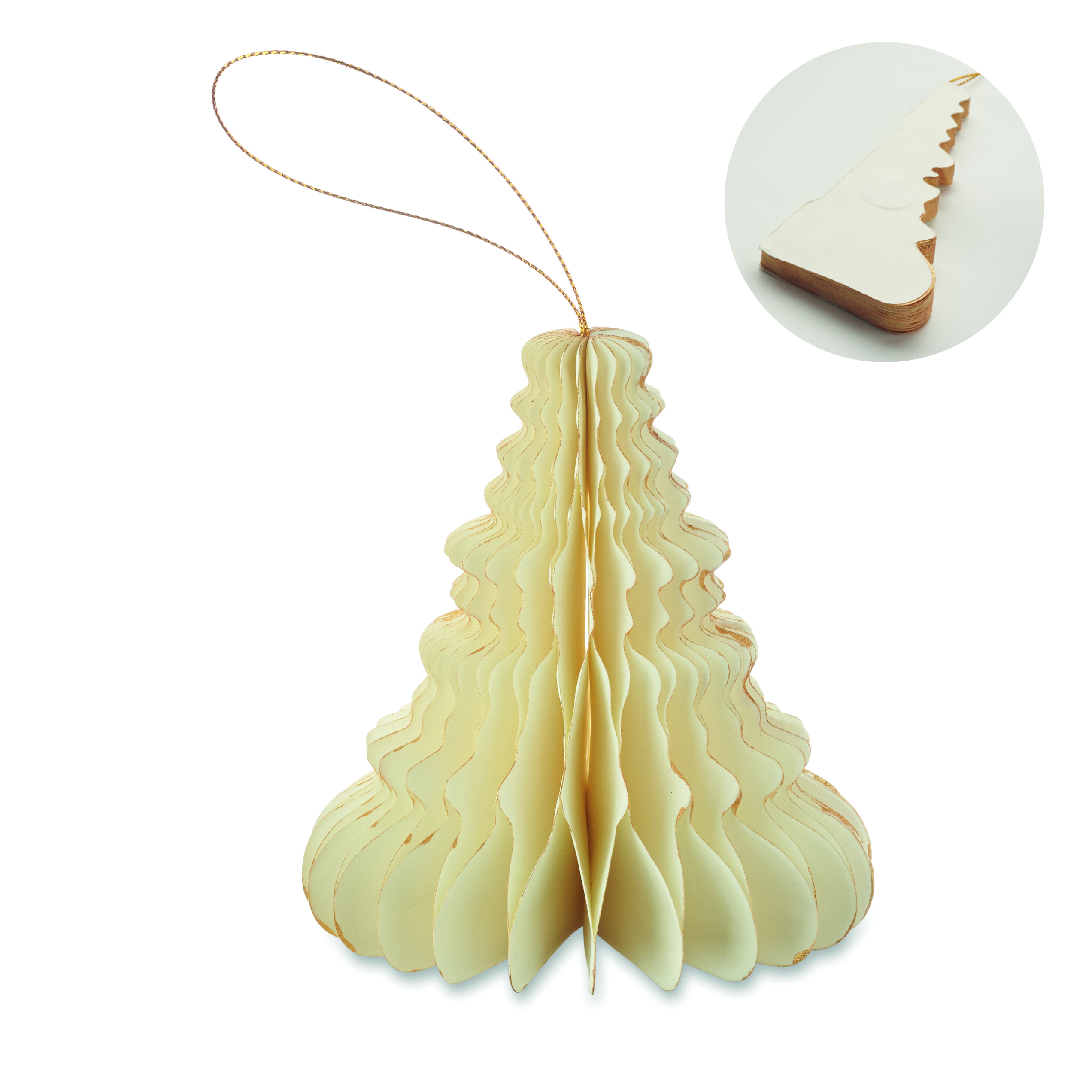 Papierornament, Tannenbaum-Ornament, Weihnachtsbaum, Faltdesign, Aufhängedeko, Papierdekoration, Baumschmuck, gefaltetes Design, cremefarbene Farbe, hängendes Ornament, Weihnachtsbaum, Papier, Ornament, Kartenhintergrund, Lametta-Design