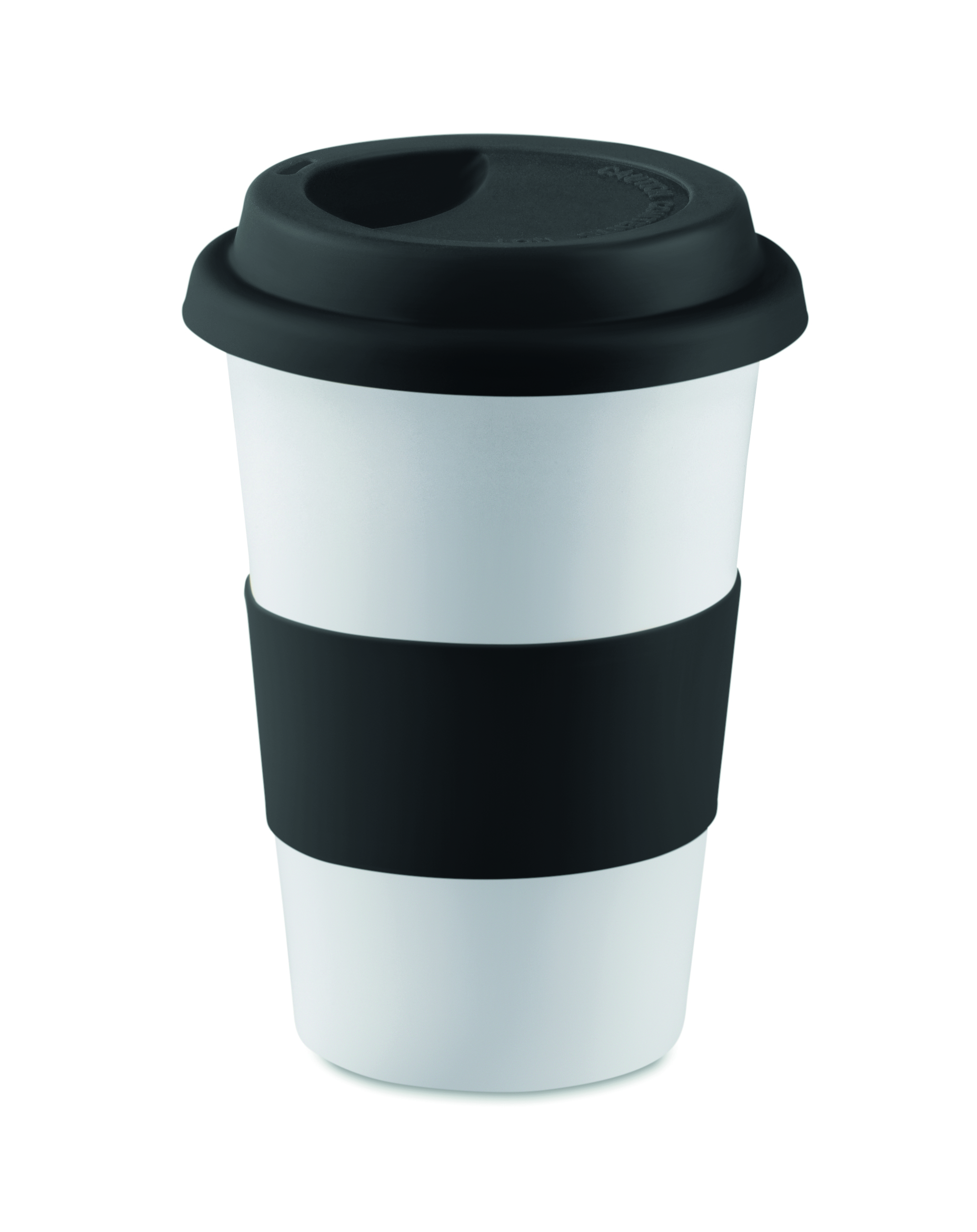 Becher, Reisebecher, To-Go, Papier-, Schwarz