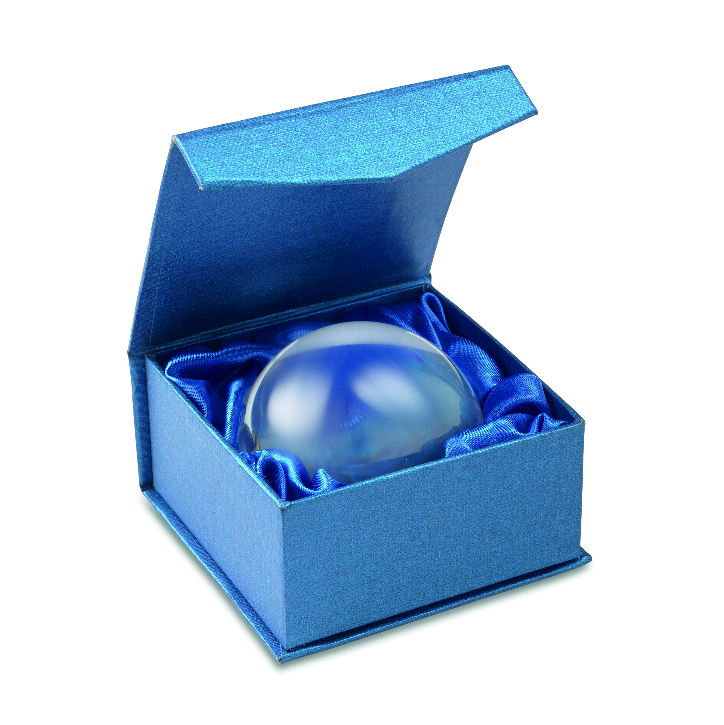 Globus, Kristall, Blau, Geschenkbox, Samtfutter