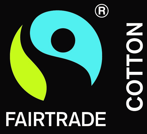 fairtrade, baumwolle, logo, schwarz, teal, limone, stoff, markenunabhängig, grafiktext, zertifikat