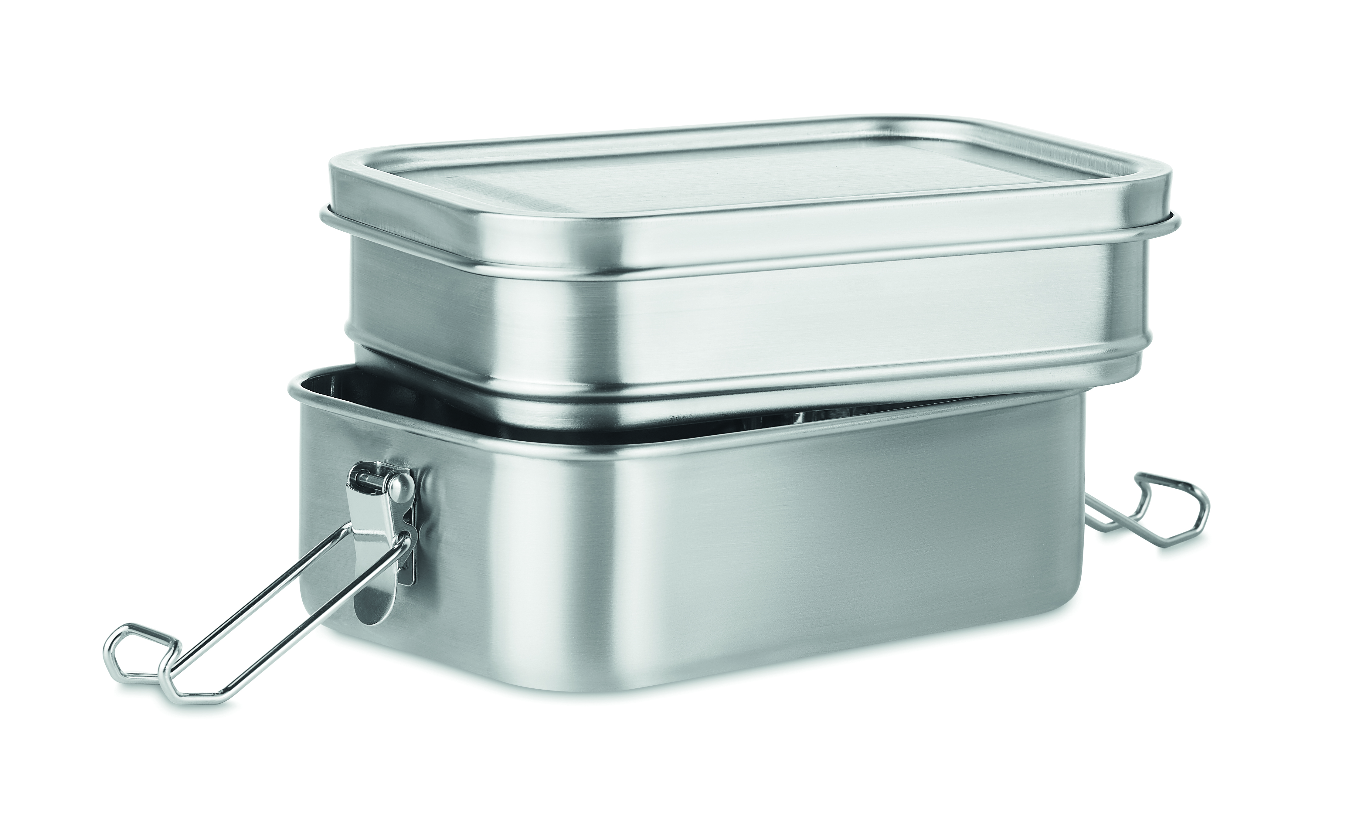 Edelstahl-Box, Lunchbox, Stapelbar, flache Box, Tragetasche