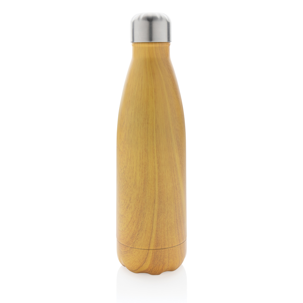 Flasche, Wasserflasche, Holzoptik, Stahldeckel, Trinkflasche, Wasserflasche, Stahldeckel, Holzoptik, Metallic-Kappe, Trinkflasche, Therm Flasche, Edelstahl, Holzmaserung, Bambusflasche, Auslaufsicherer Deckel