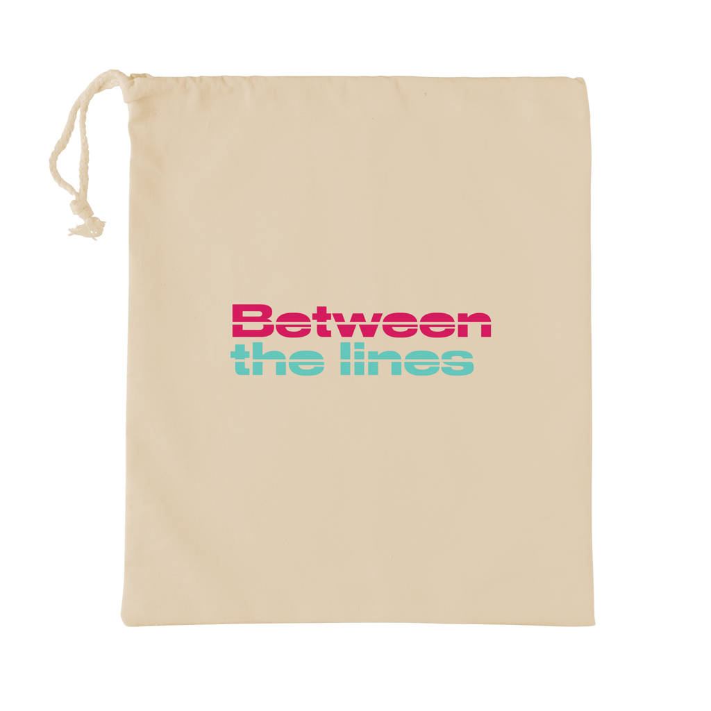 Beutel, Zielgerüst, Beutel mit Kordel, Canvas-Beutel, Between the lines, Beutel, Stoffbeutel, Drawstring-Tasche, Beutel mit Spruch, universalbeutel, Beutel, Drawstring bag, Kordelbeutel, Naturfarben, Between the lines