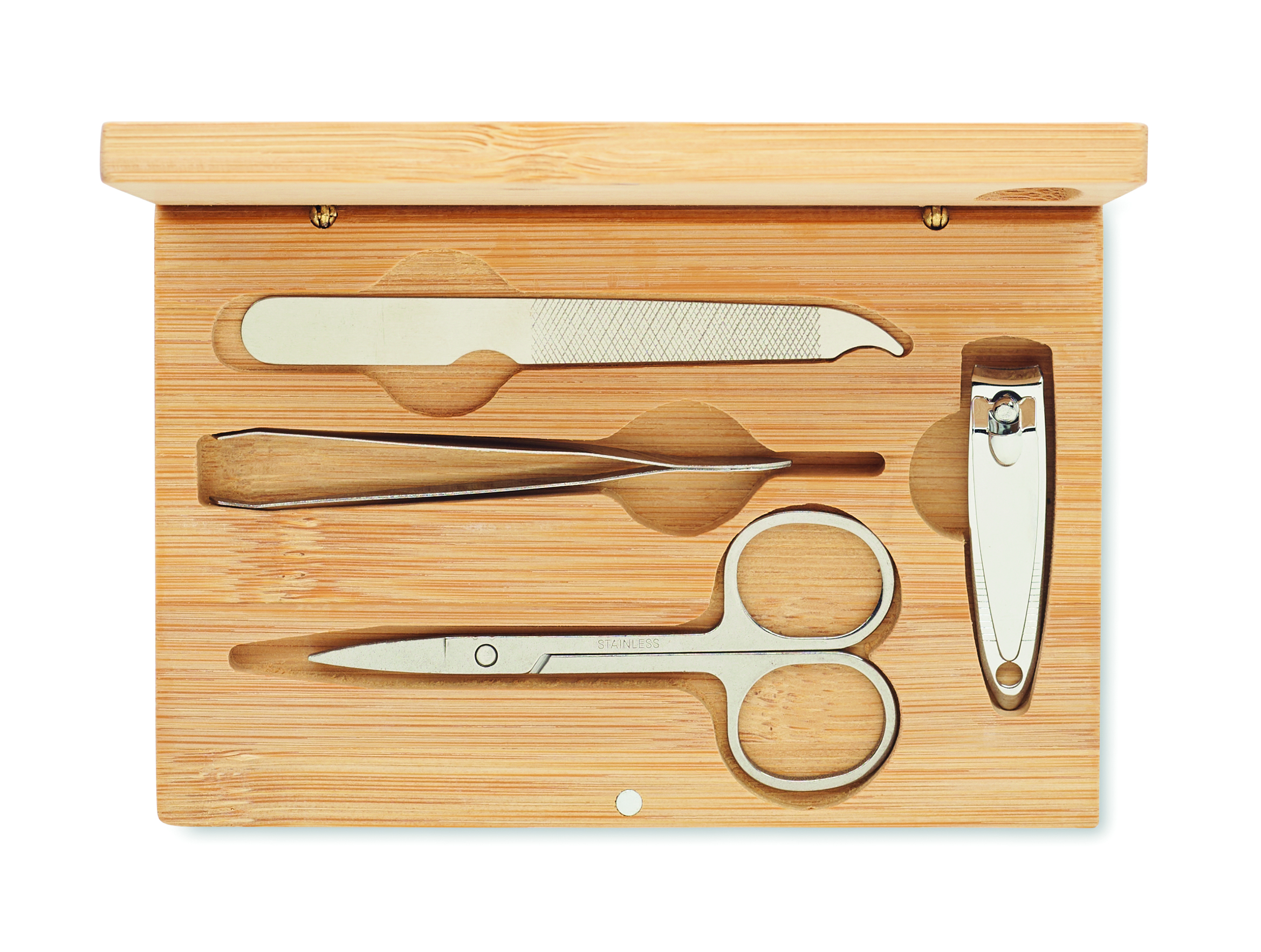 Nagelknipser, Schere, Maniküre-Set aus Holz, Holz, Stahlklinge