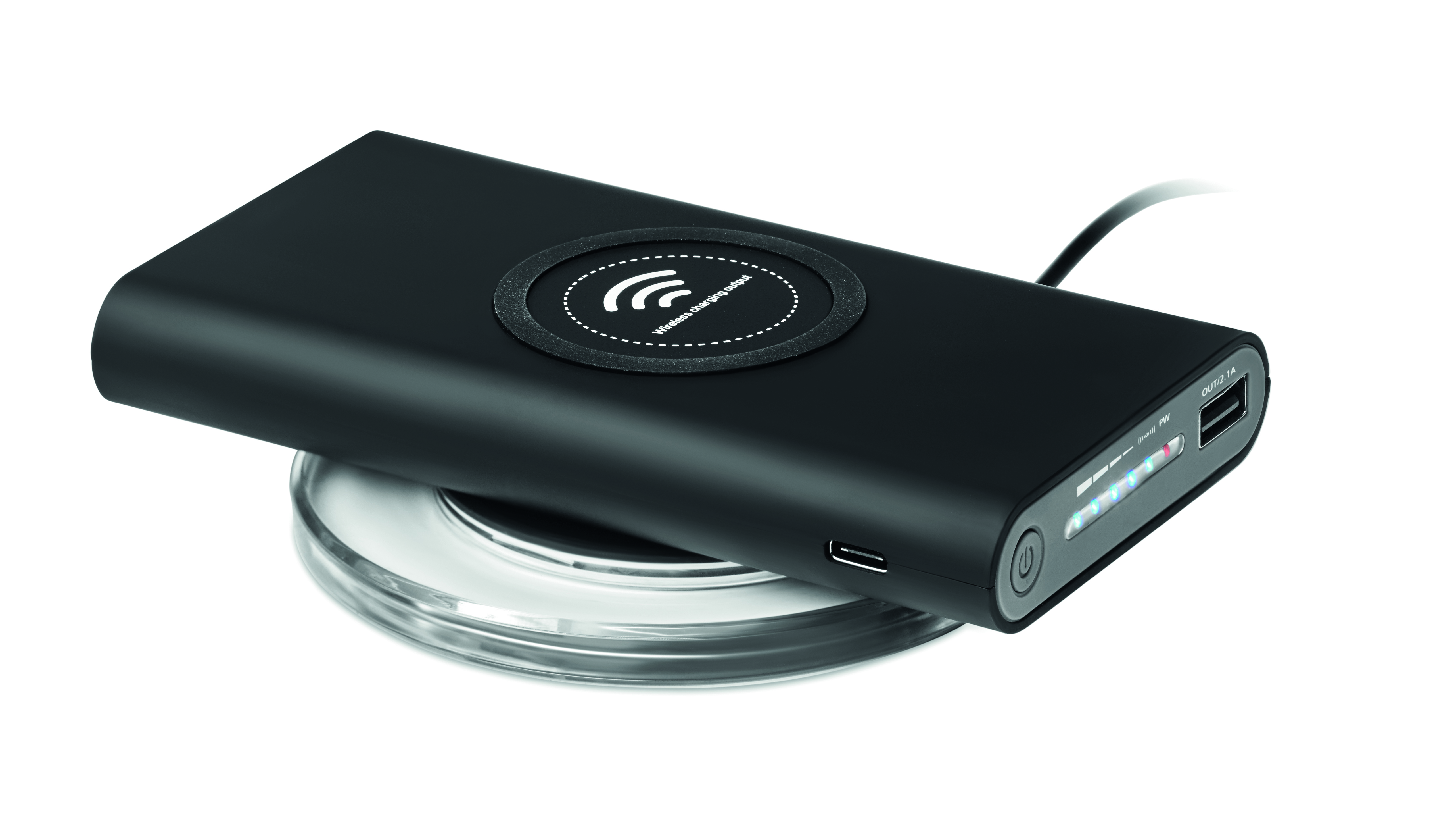 Wireless Charger, Tragbares Ladegerät, USB-C, LED-Anzeige, KreisendeingANG