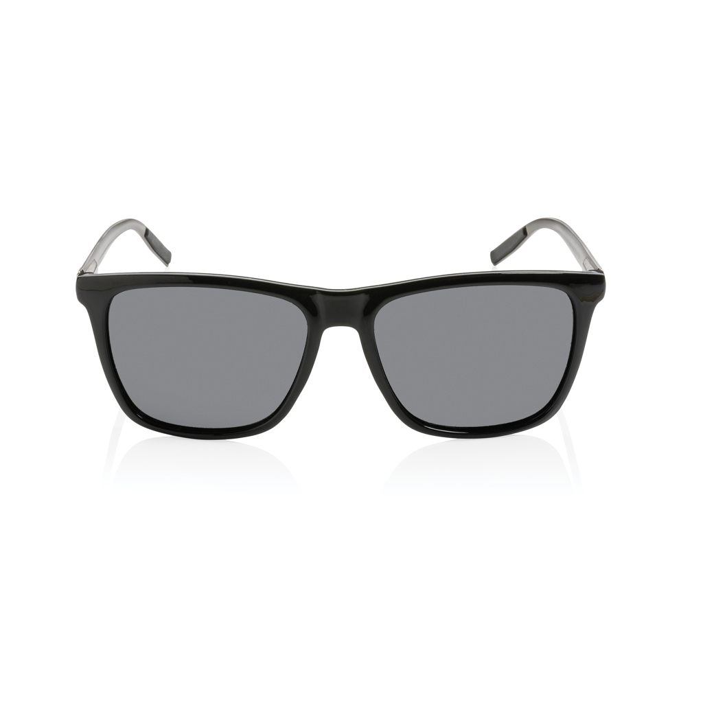 Sonnenbrille, Schwarz, Rahmenform, graue Gläser, Weit, Sonnenbrille, schwarzer Rahmen, graue Gläser, quadratisches Format, Accessoires, Sonnenbrille, schwarz, Kunststoff, große Rahmen, graue Gläser