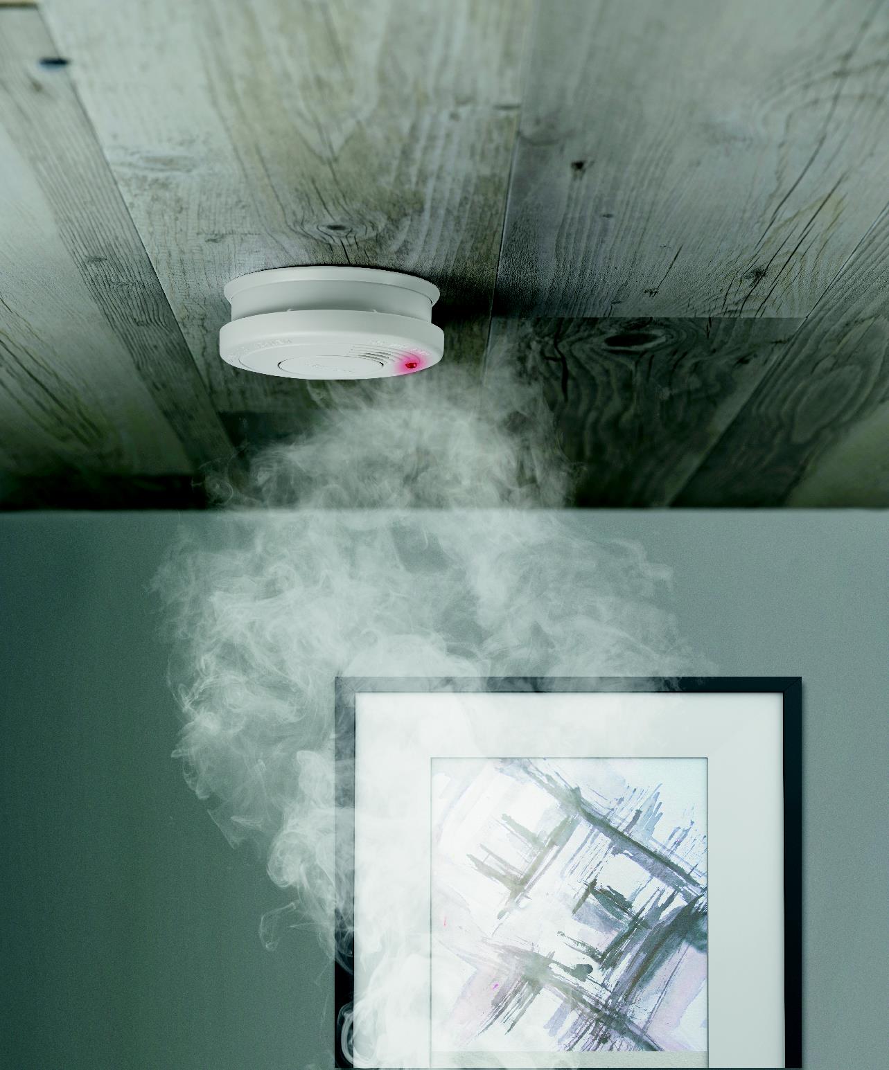Rauchmelder, Alarm, Decke, weißes Gerät, Rauch