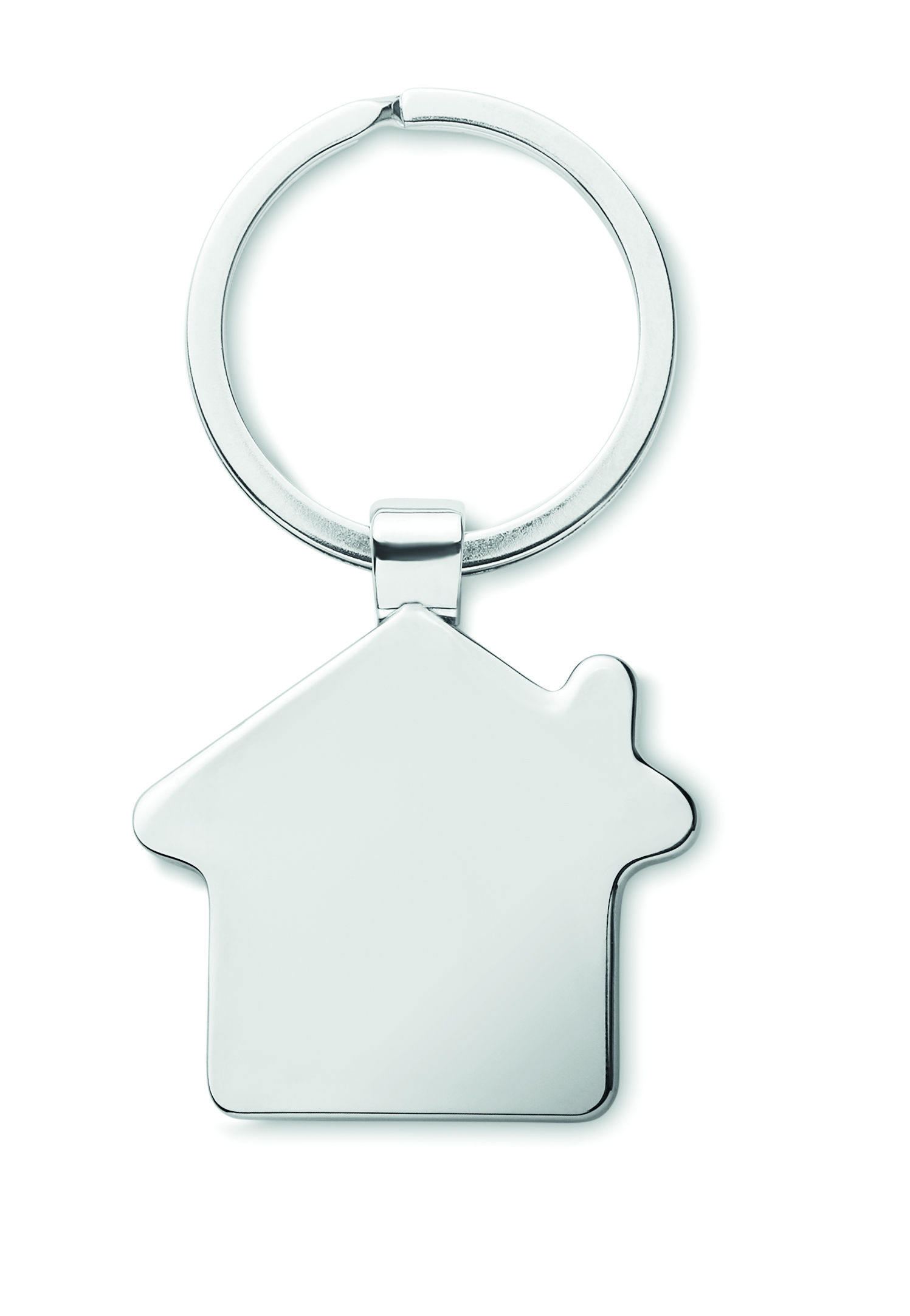 Schlüsselanhänger, Hausform, Metall, silbern, Haus-Shape