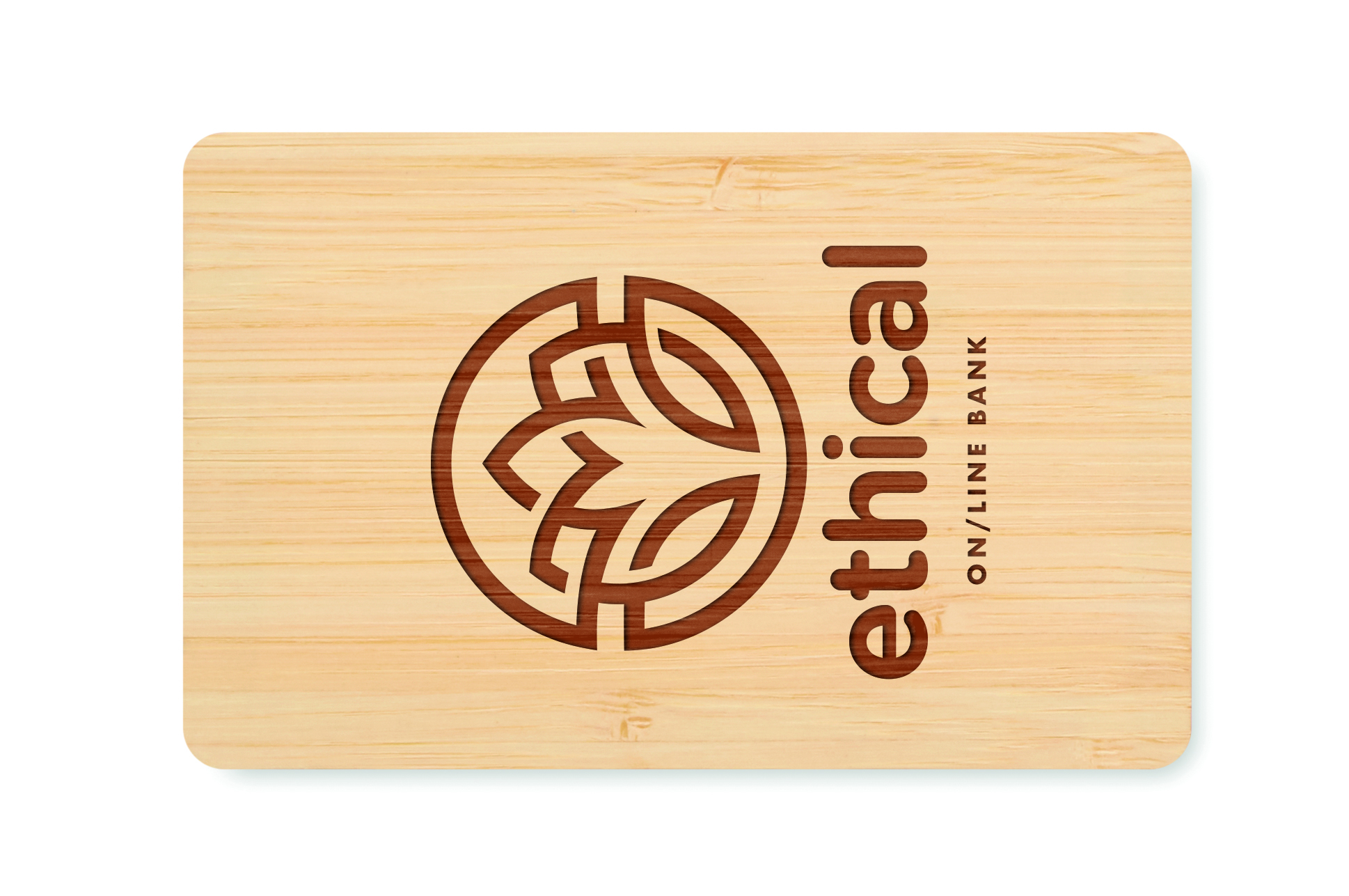 Schneidbrett, Holzbrett, Bambuslook, Logo-Ebene, Onlineshop-Kartenbank?