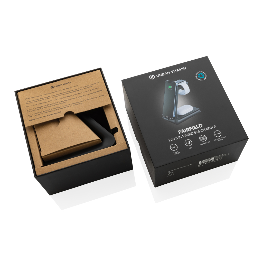 Kiste, Adapter, Elektronik, Ladegerät, Drahtloser Charger, Schachtel Verpackung, Kompakte Ladestation, Aufladestation, smartphone charger, wireless charger, Ladehalter, schwarz, Verpackung