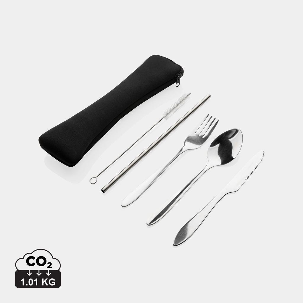 Besteck, Gabel, Löffel, cutlery, stainless steel, Gabel, Messer, Löffel, Besteckset, Messer Gabel Löffel, Stahl, Teilig, ReinigungsKoffer, Besteckset, Gabel, Löffel, Strohhalm, Etui