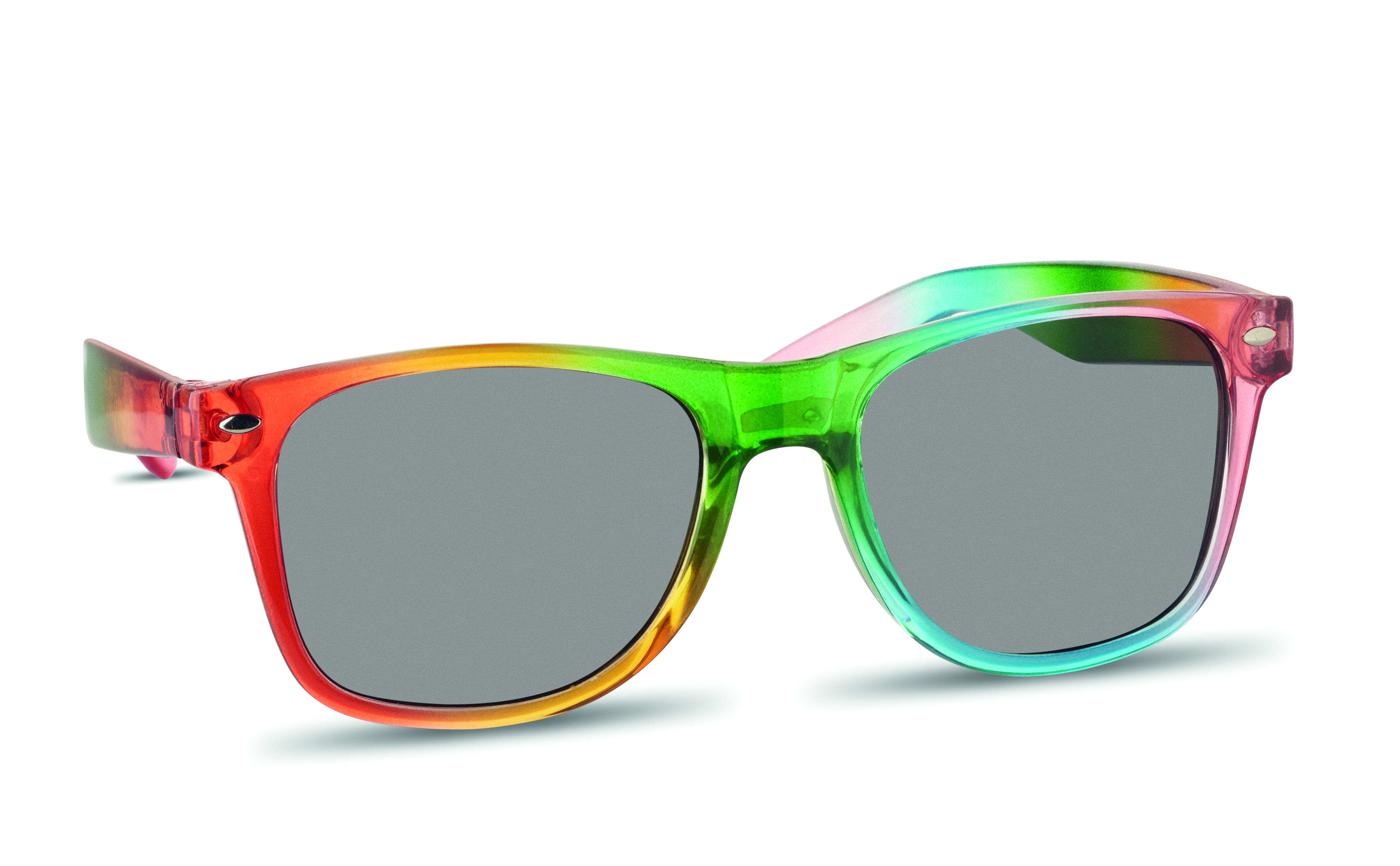 Sonnenbrille, rund, farbenfroh, graue Gläser, Kunststoffrahmen