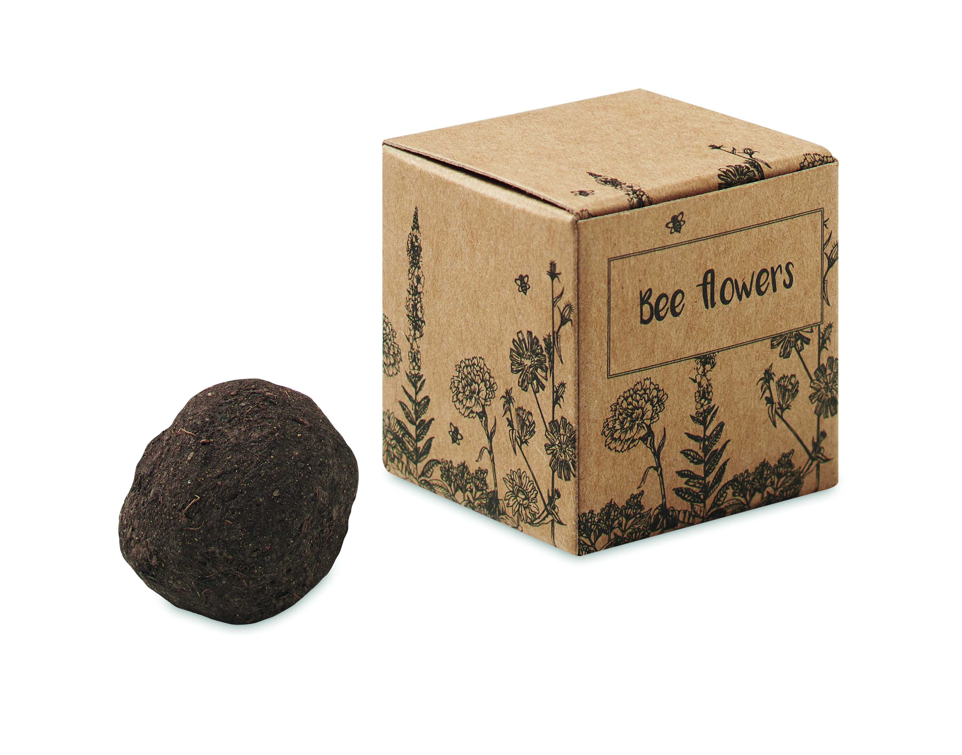 potted plant, soil ball, Beetles box, bee flowers, gift box