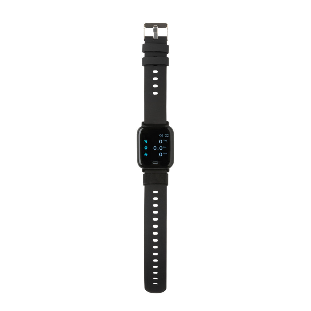 Elektronik, Digitale Uhr, Hardware, Smartwatch, Digital display, Silicone band, Schwarze Farbe, Rechteckiges Gehäuse, smartwatch, schwarz, Siliconearmband, digitalanzeige, Wearable