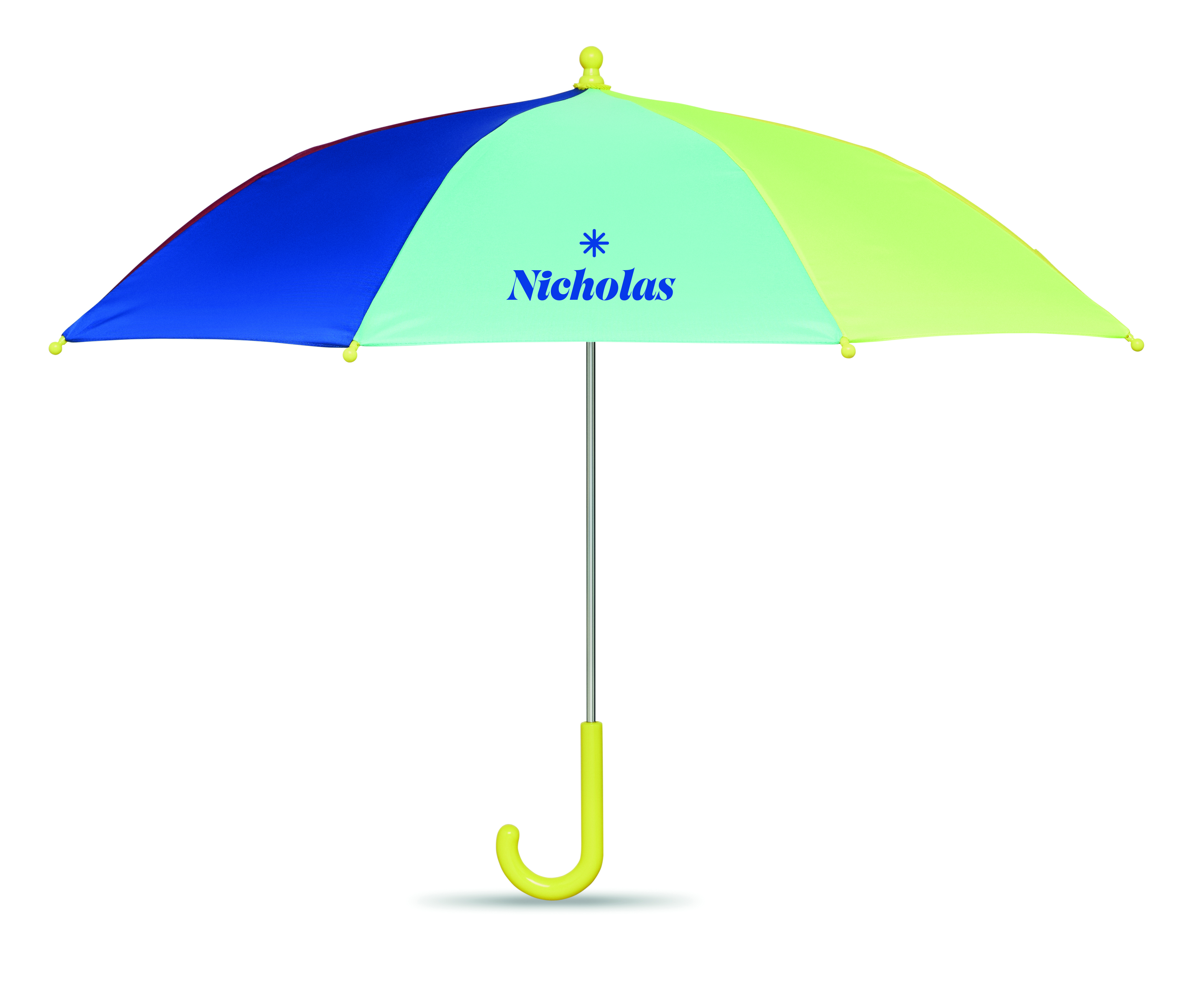 Regenschirm, Mehrfarbig, Kunststoffgriff, Nebelgrün, Name auf Schirm, Regenschirm, Kinderregenschirm, Mehrfarben, Stoffsegmente, Kunststoffgriff, Regenschirm, Kinderregenschirm, Schirm, Personalisierung, Stofffarben