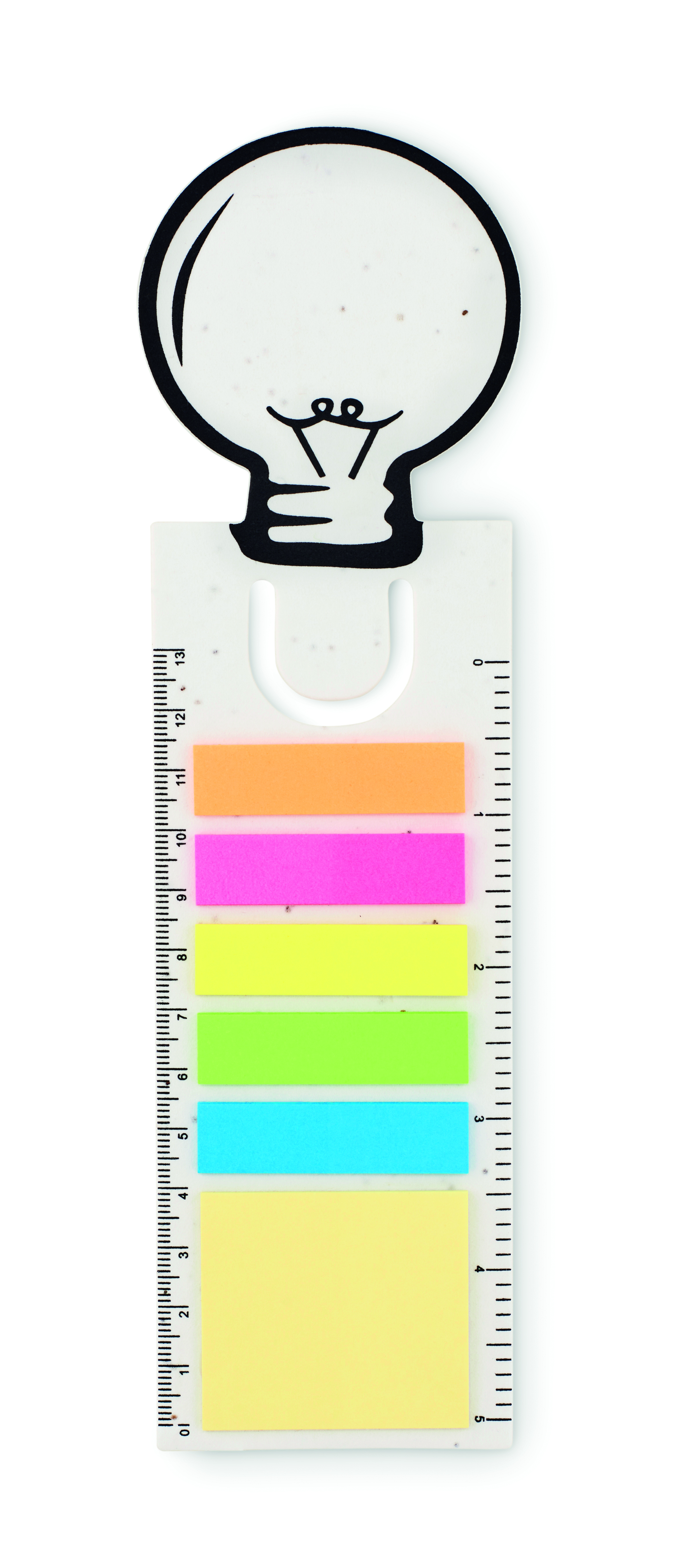 Klebeband, Post-it, Notizblock, Messlineal, Glühbirnen-Logo