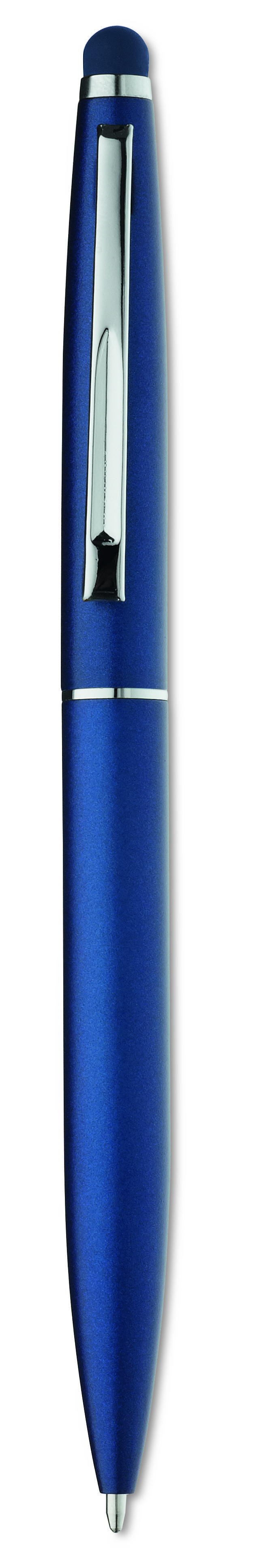 pen, ballpoint, blau, glänzend, Metallhülse