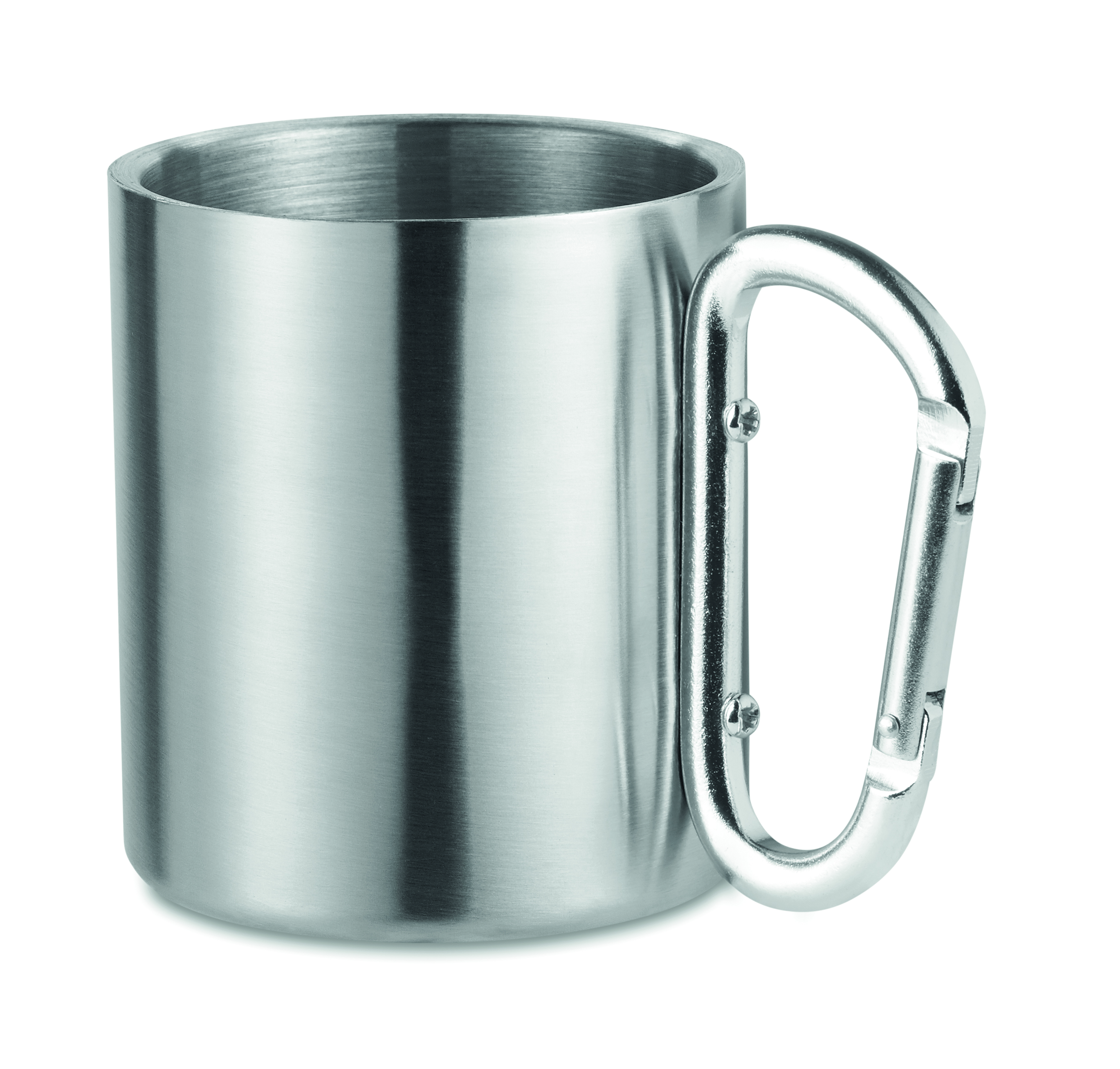 stahl, becher, mug, keystone karabiner, metall