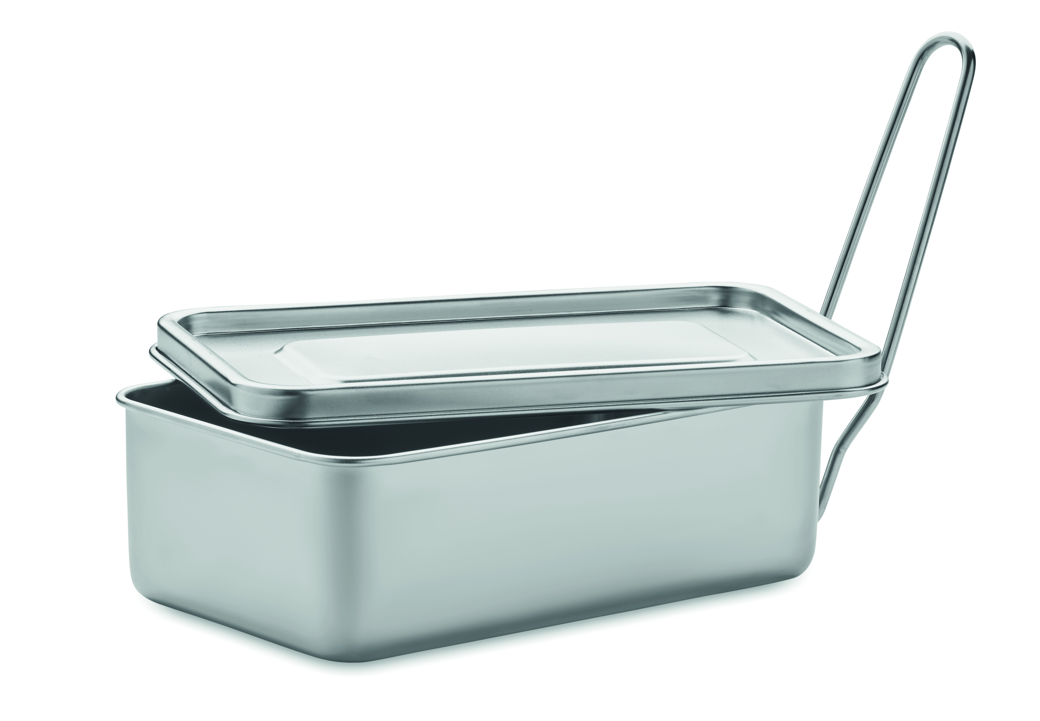 Stahlblech, Lunchbox, Metallbehälter, Luncbox?, Aufbewahrungsbox, Metallbox, Rostfreier Stahl, Auflaufform, Bräter, Deckel, Teller, Lasche, Metall, Auflaufform, Behandlungspolierung