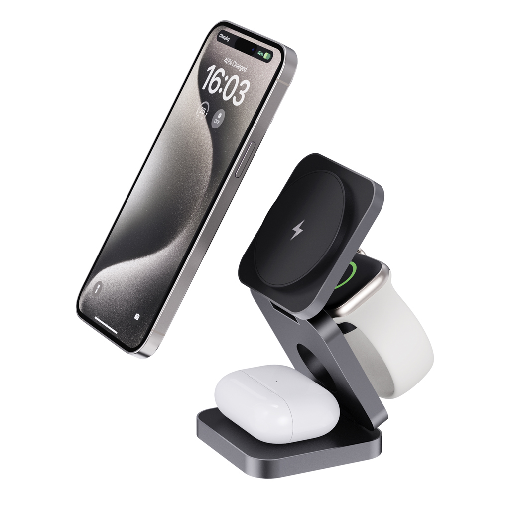 Elektronik, Handy, Telefon, Elektrisches Gerät, Mikrophon, Ladegerät, Ladestation, Drahtloser Ladehalter, Wireless Charger, Smartphone-Halterung, Ladegerät, Ladestation, Wireless Charger, AirPods Case, Smartphone Halter