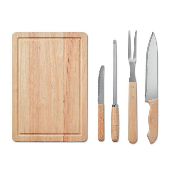 Holzbrett, Käse-/Eintopfbrett, Käseschneider, Küchenmesser-Set, Holzgriff