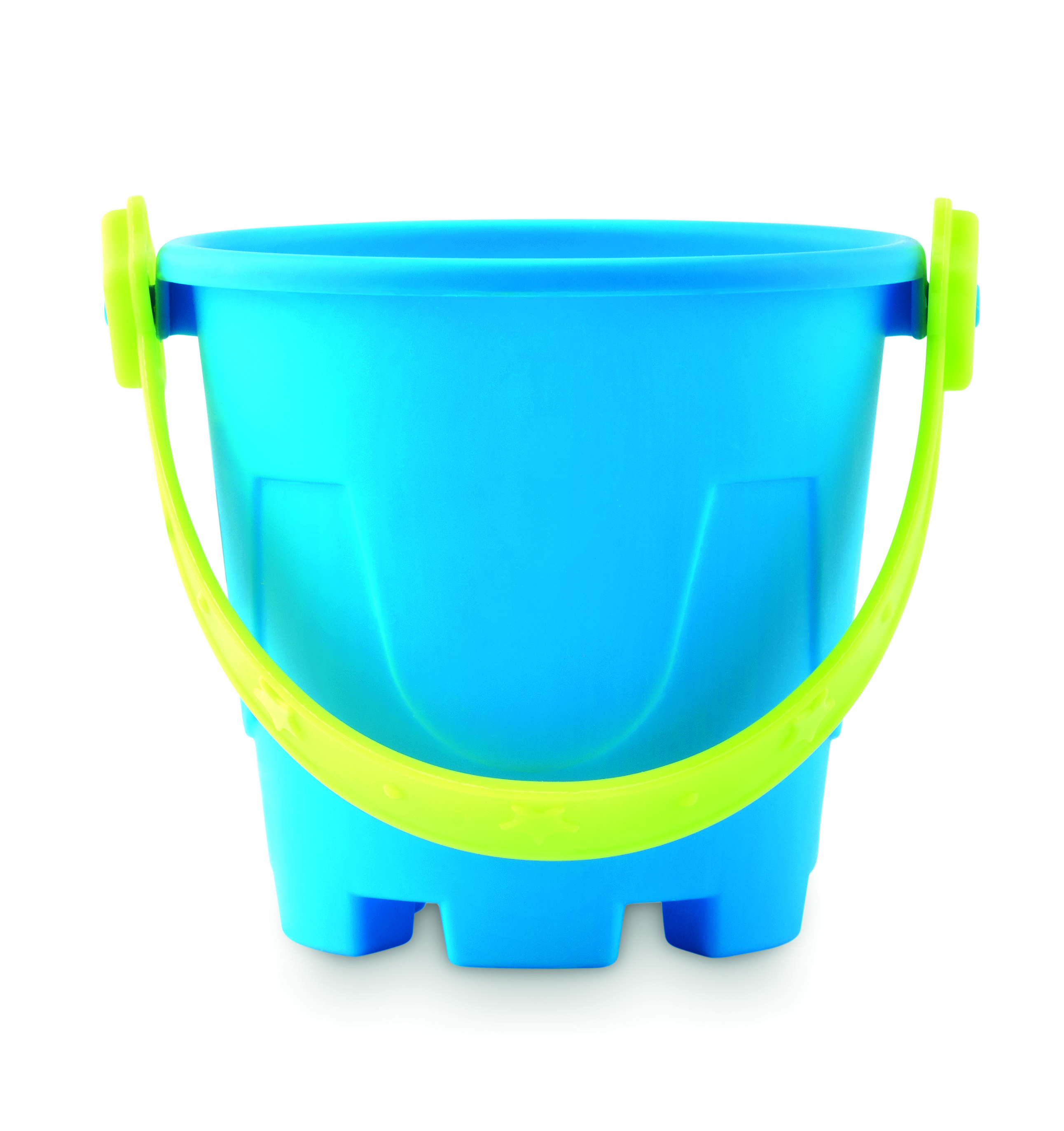 Kleiner Strandkorb, Eimer, Sandkasten, Kübelform, Neon-Griff