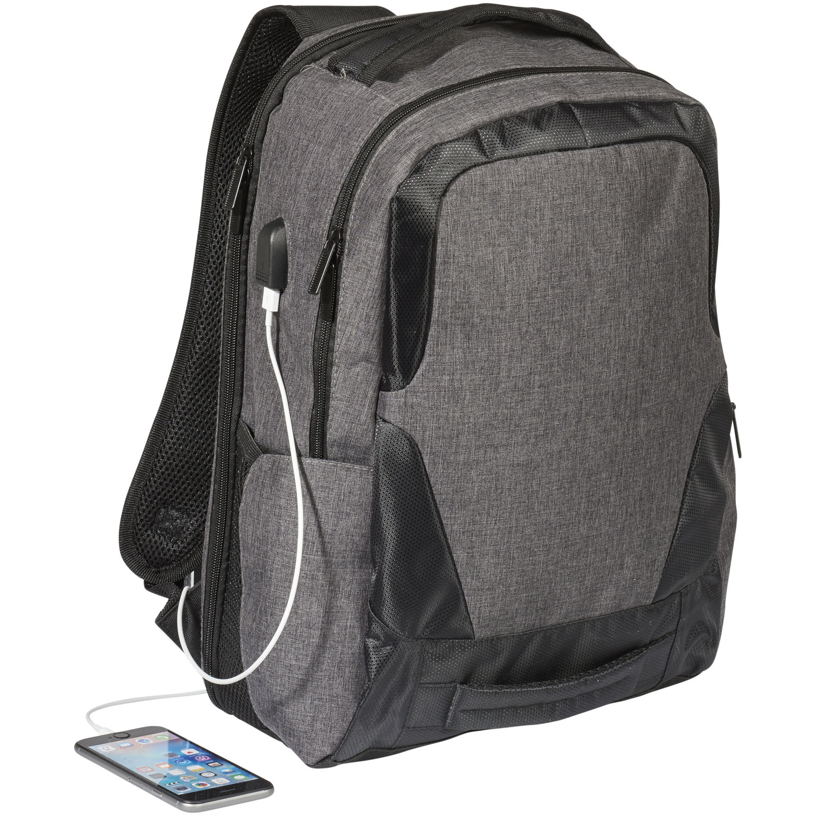 Rucksack, Schultertasche, Laptopfach, Große Tasche, USB-Ladeanschluss, Rucksack, Backpack, Laptopfach, Seitentaschen, Kordelzug, Rucksack, Graue Farbe, Laptopfach, USB-Ladeanschluss, Seitentasche