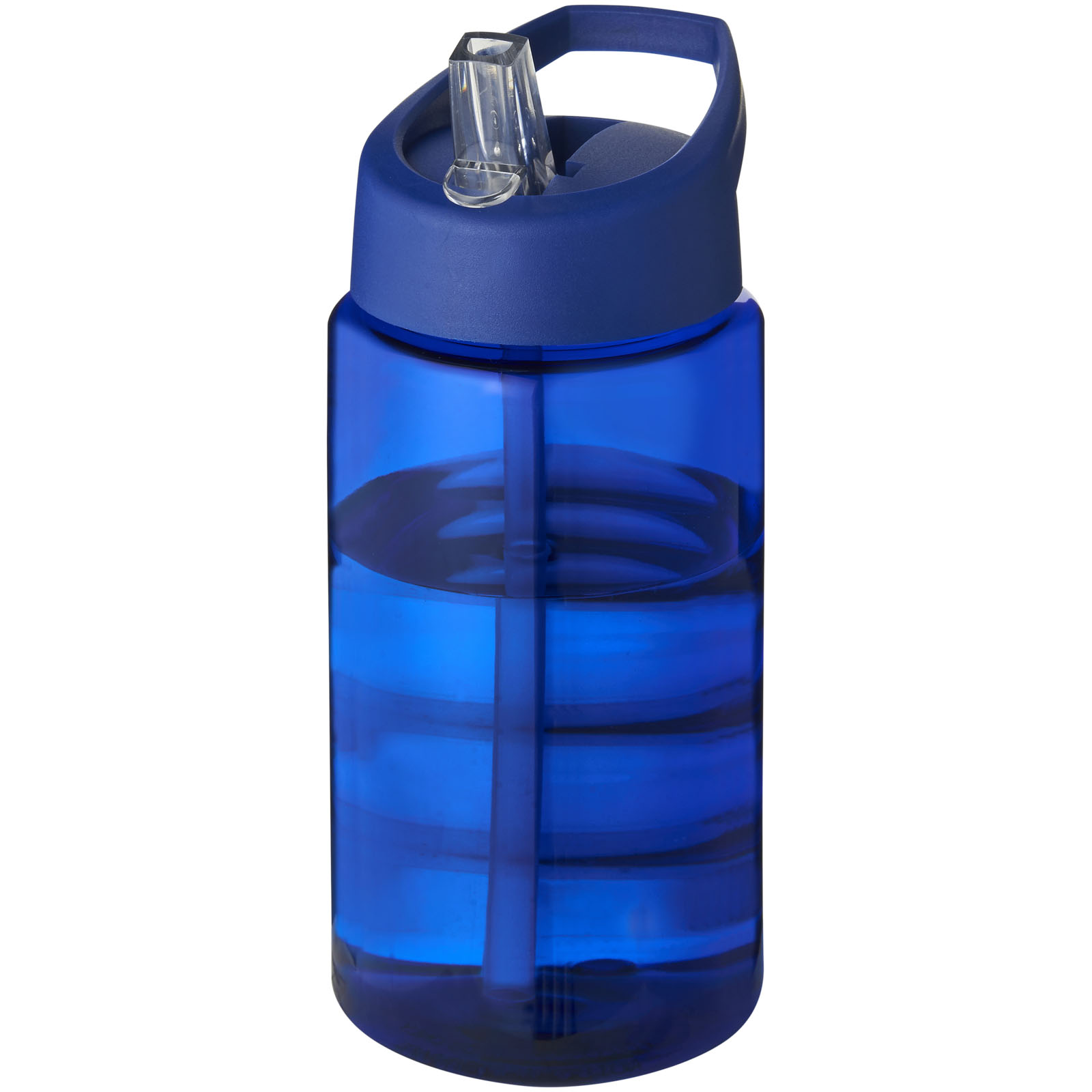 Wasserflasche, Trinkflasche, Blau, Klickverschluss, Transparente Blau-glas, Wasserflasche, Trinkflasche, Blau, Tragegriff, Strohhalmhalter