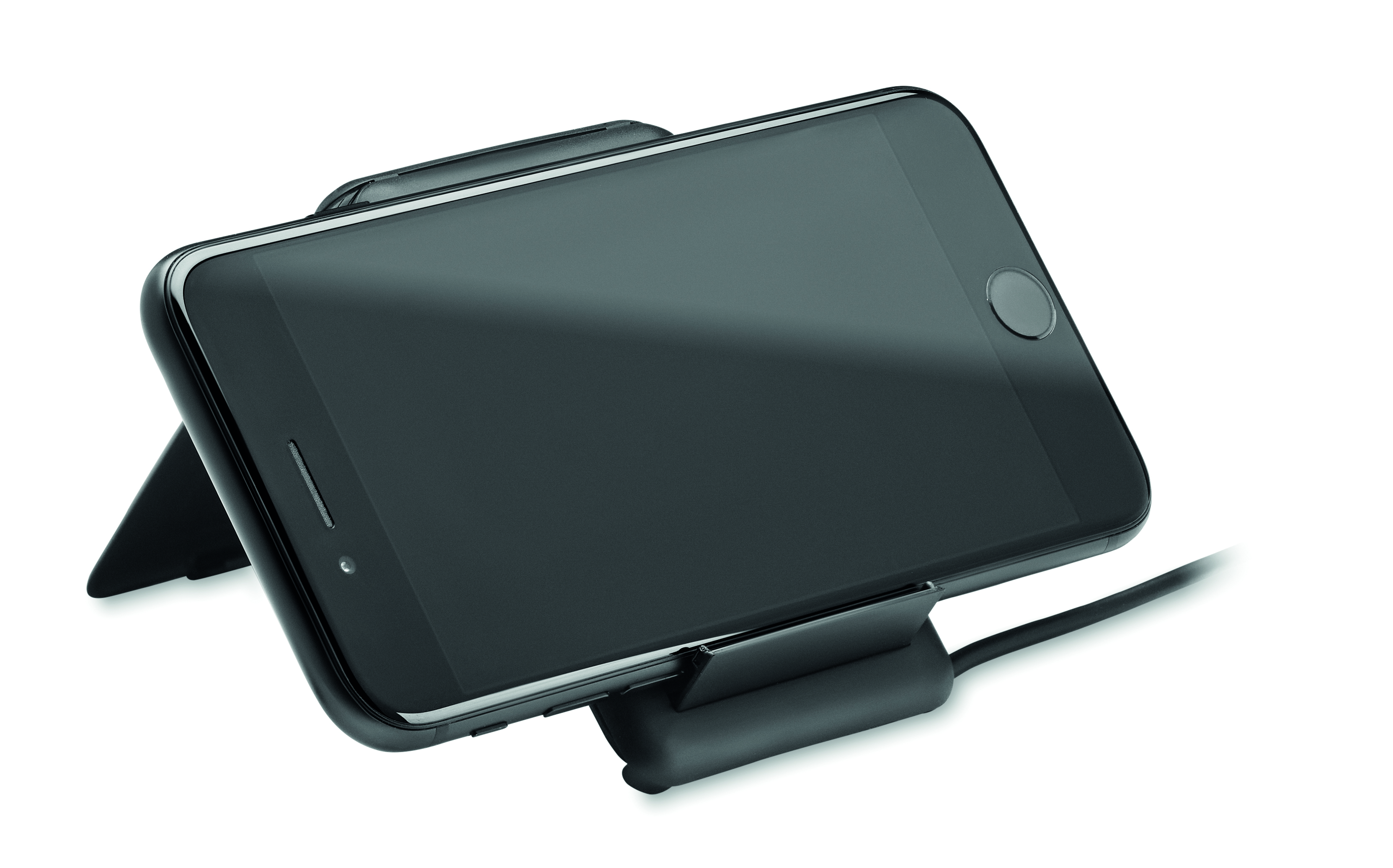 smartphone, schwarz, handy-stativ, dock, ladekabel