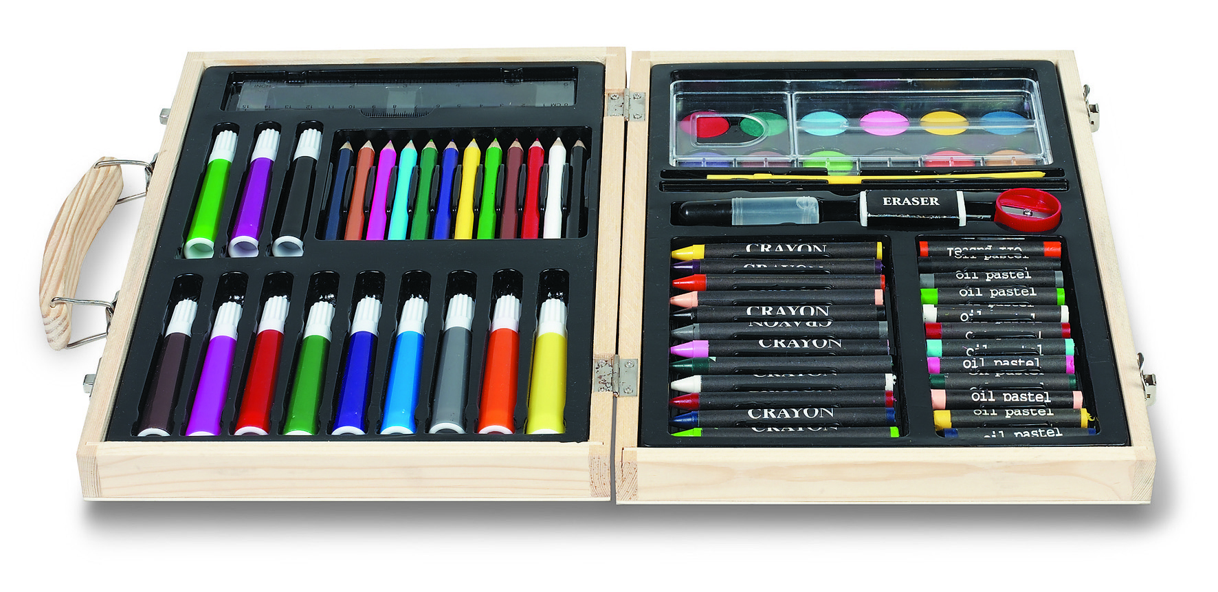 Malerei-Set, Kreidestifte, Pastellkreiden, Ölpastell, Kunstbox, Schulset/Set, Buntstifte, Acrylstifte, Malwerkzeug, Holzkoffer, Malsetafel, Kreide/Pastellstifte, Farbstifte, Skizzenkasten, Kunstset