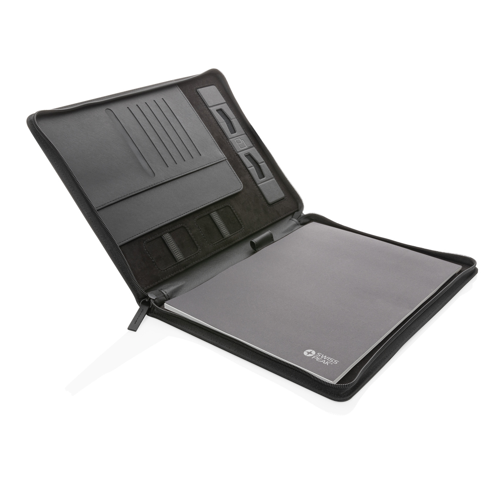 Ledertasche, Notizmappe, Brieftasche, Taschenorganizer, Reisemappe, Notizbuch, Portfolio, Dokumentenhalter, Reißverschlussetui, Kartenfächer, Reißverschluss-Schutz, Notizbuchhülle, Schreibmappe, Kartenfach, Grau