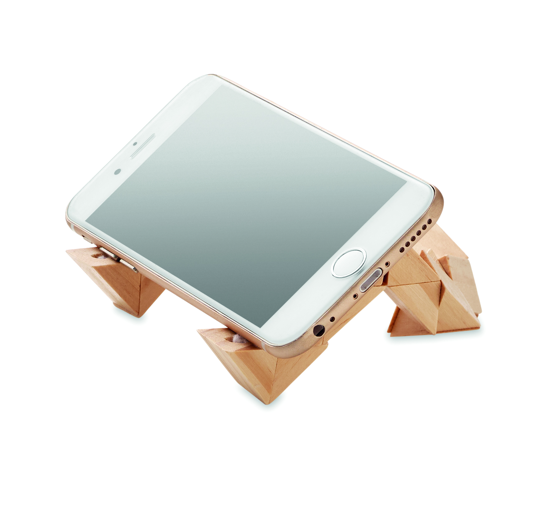 Smartphone-Ständer, Holzständer, Telefonhalter, Verstellbarer Ständer, Metallische Farbe