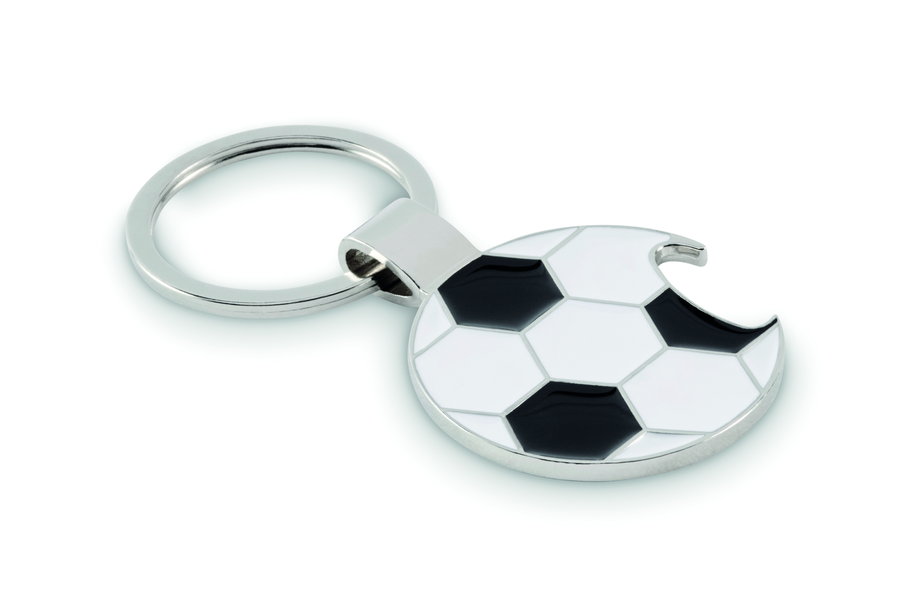 schlüsselanhänger, fußballmuster, silber, metall, torfabrik