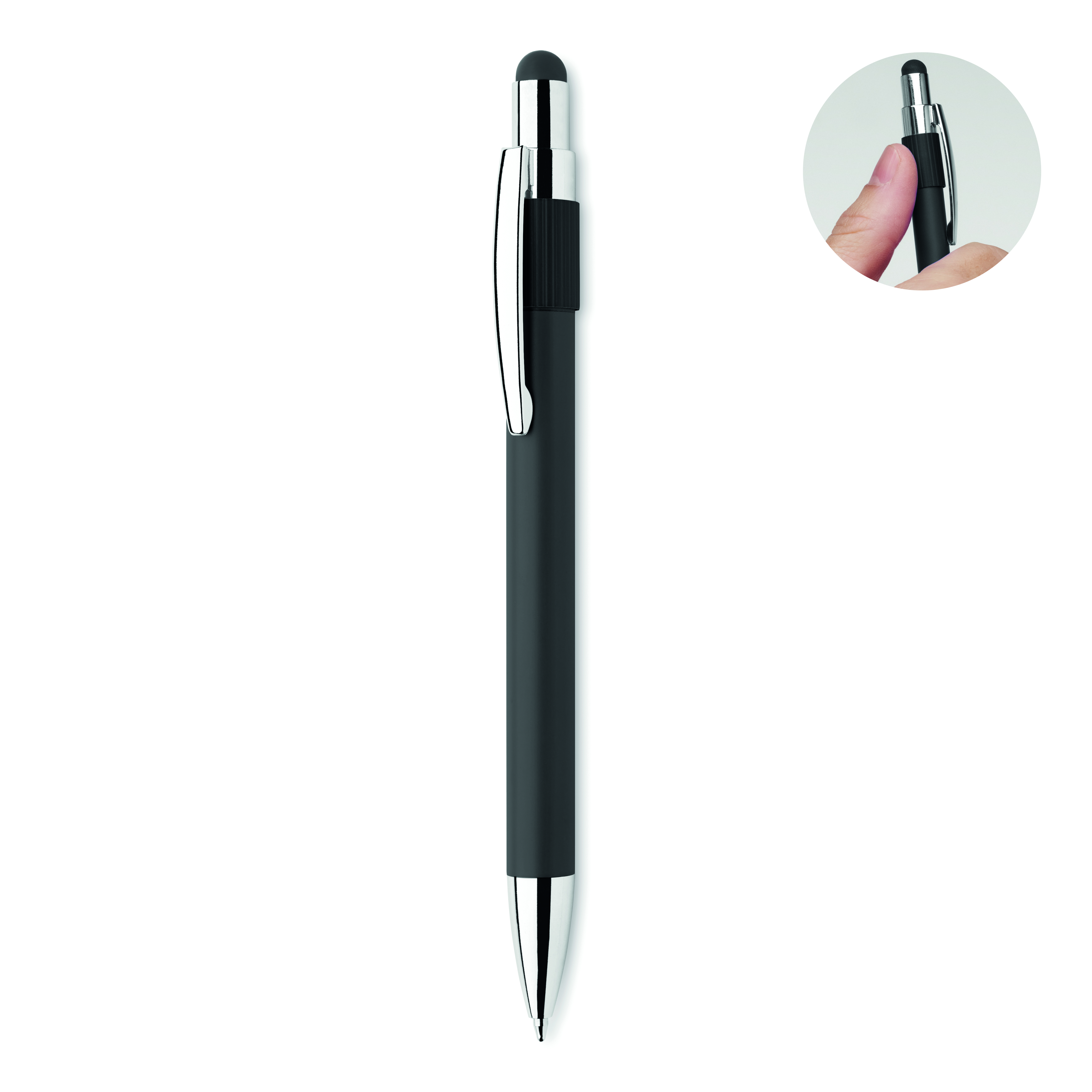 Kugelschreiber, Schreibgerät, Gummiarmierung, Metallendesign, dunkle Farbe, Kugelschreiber, ausziehbar, Metallspitze, Clip, dunkelgrau, Stift, Kugelschreiber, Gehäuse, Schwarz, Clip, Kugelschreiber, Schreibgerät, Gelschreiber, Kappe, Clip