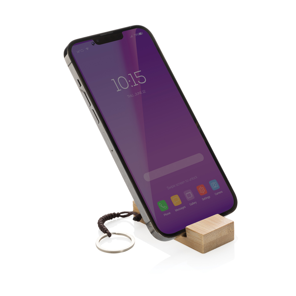 Elektronik, Telefon, Handy, Smartphone, Telefon, Ständernahmer, Holzständer, BildschirmAnzeige, Smartphone, iPhone-like, Purple screen, Phone stand, Keychain strap, smartphone stand, phone stand, black frame,  smartphone look-alike, accessory loop