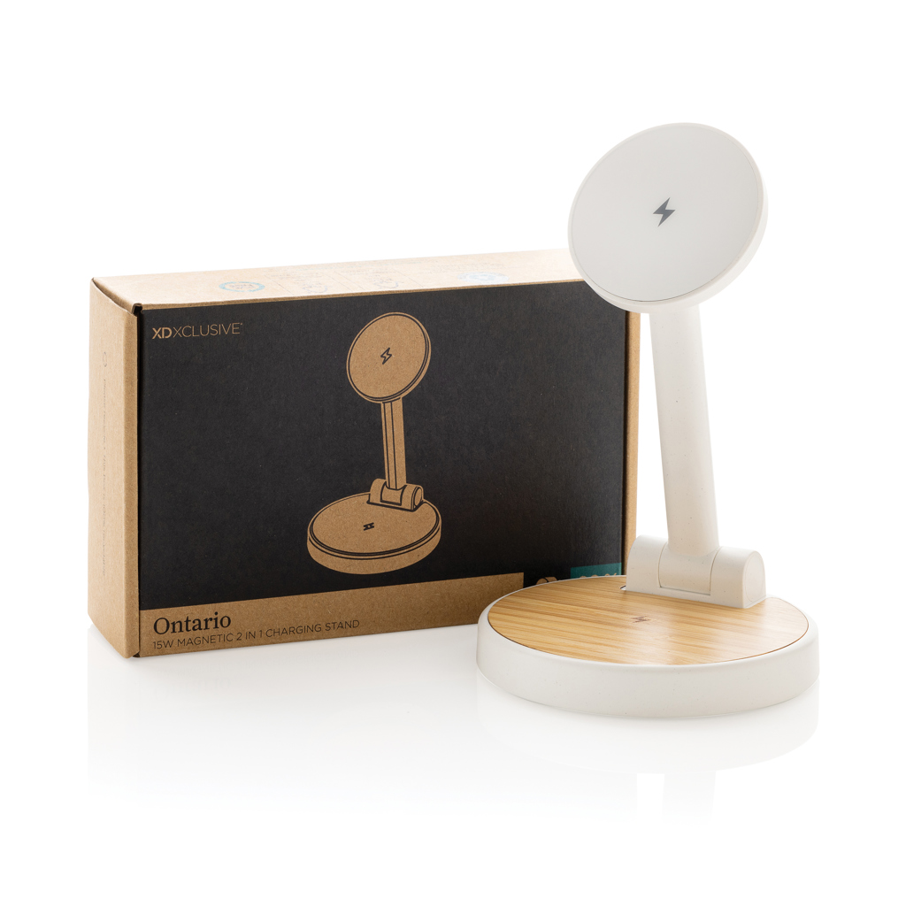 Elektrisches Gerät, Mikrophon, Mobiliar, Wireless charging stand, Magnetic charger, Wooden base, Circular pad, Phone stand, Ladestation, Ladestation mit Holz,  kabellos, Magnetisch, Ladegerät, Ladestation, Magnetisch, Drahtlos, Ständer, Holz