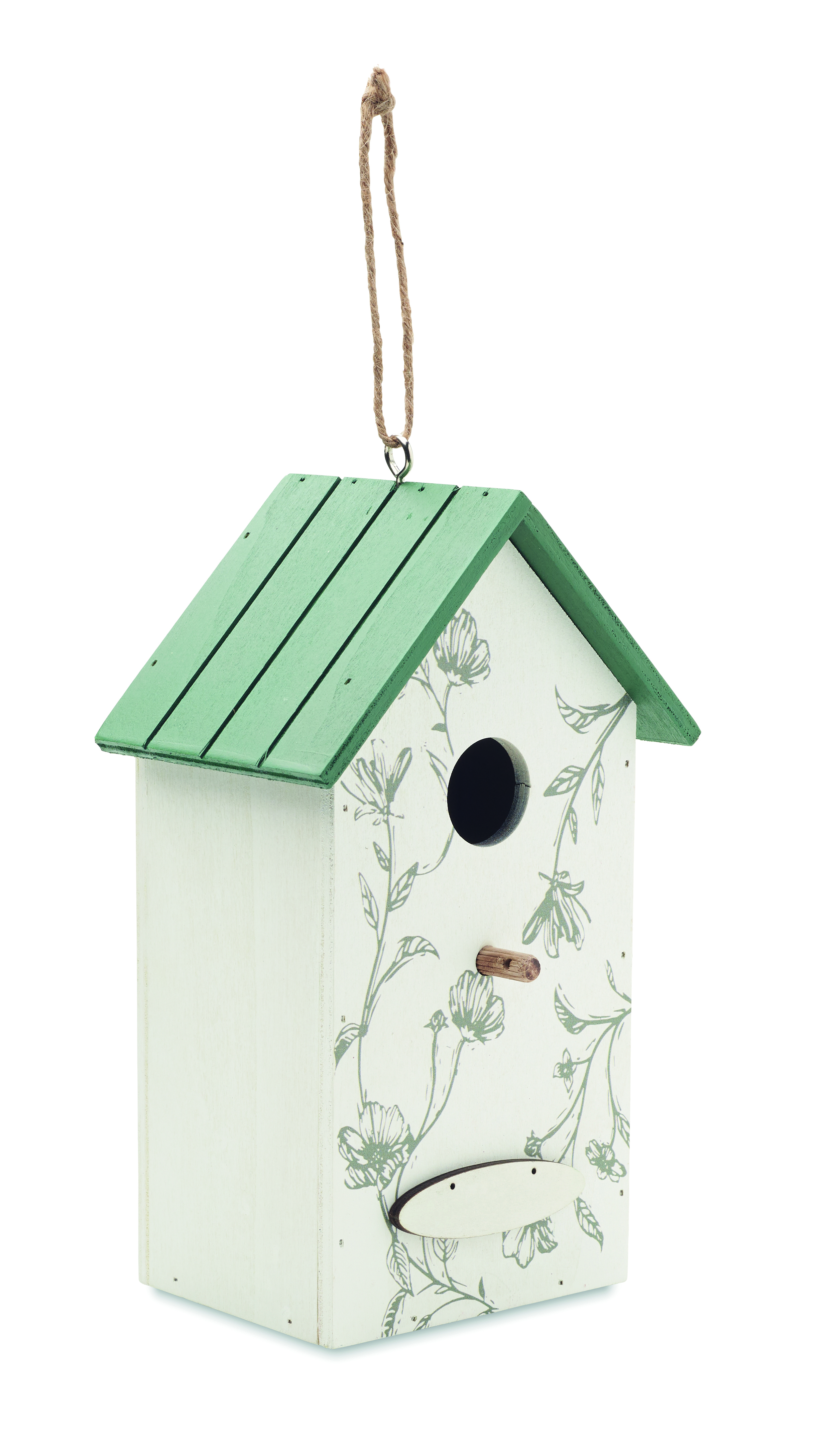 Vogelnest, grünes Dach, Holz, Dekoration, hängend, Vogelhaus, Nistkasten, Häuschen, Holz, grünes Dach, Vogelhaus, Nistkasten, Holzhaus, Grün Dach, Blumenmuster