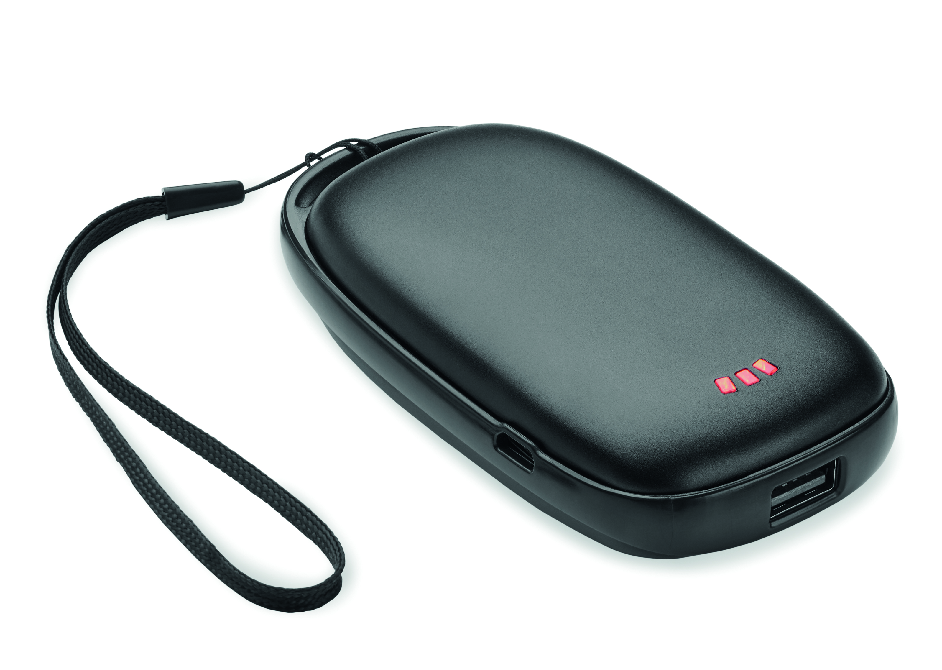 Hülle, Kabelschlaufe, Powerbank, USB-C, Schwarz