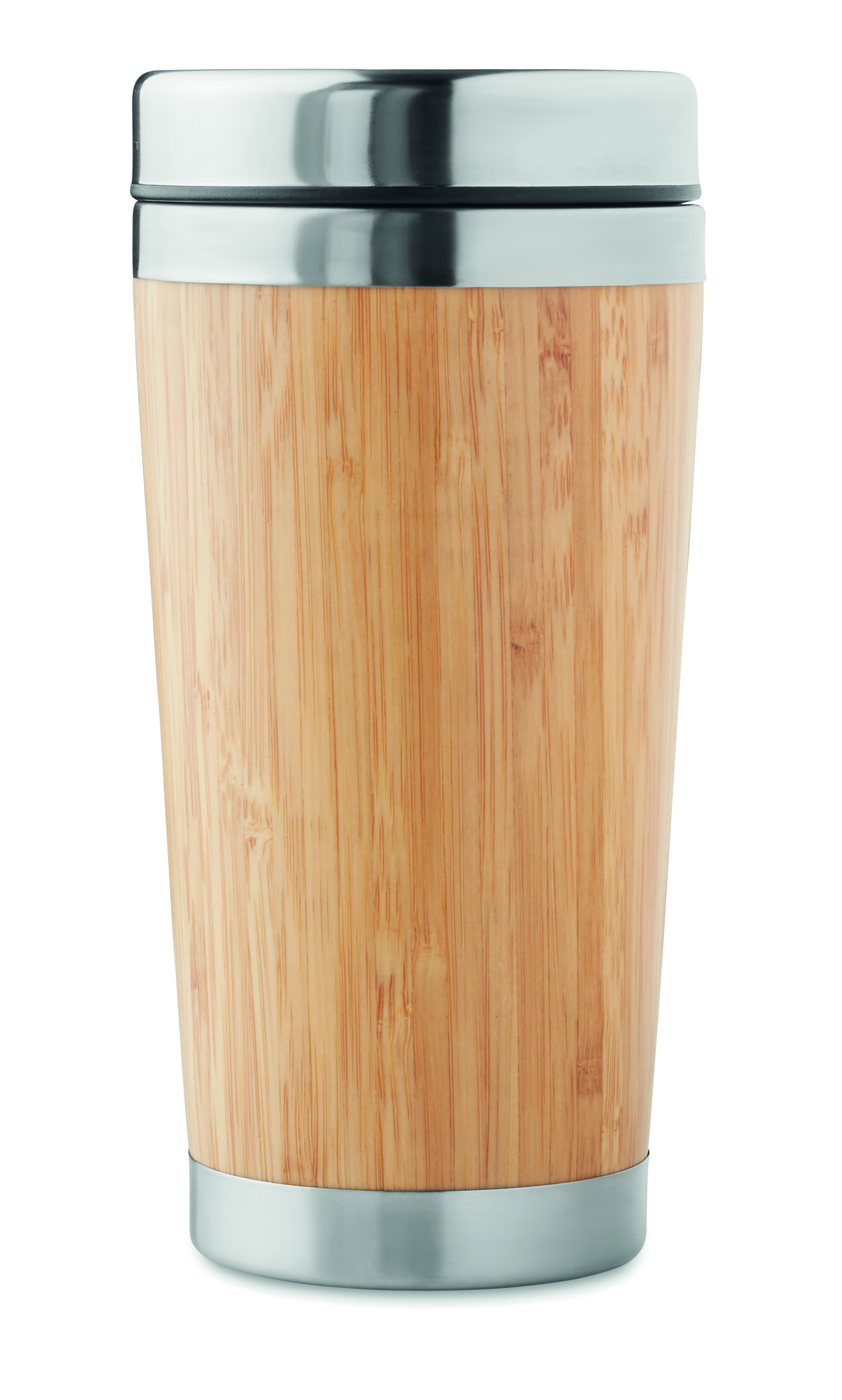 Reisebecher, Holz, Edelstahl, Thermisch, Schraubdeckel