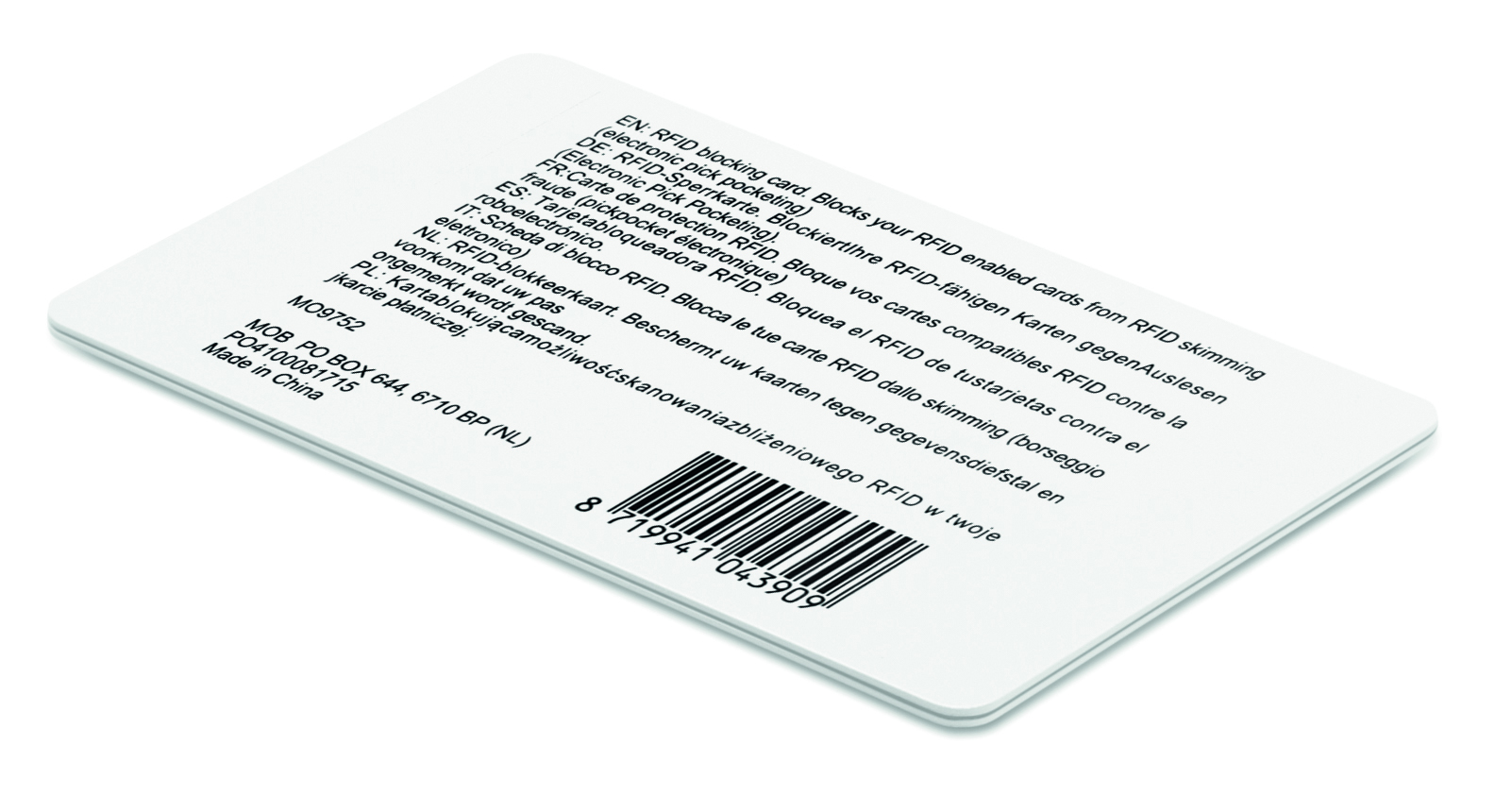 rfid-Karte, Barcode, Kartenmaterial, Verkaufsetikett, weiße Karte