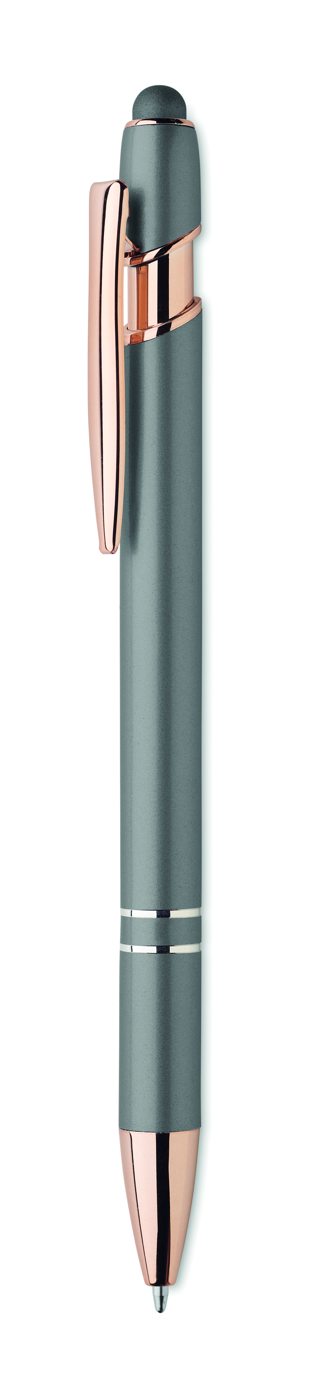 Kugelschreiber, Stift, Metallgriff, Grau-grüner Körper, RosegoldApplikationen, stift, kugelschreiber, roller, metall, roségold, gel-pen, rollerball, kugelschreiber, mintgrün, roségold