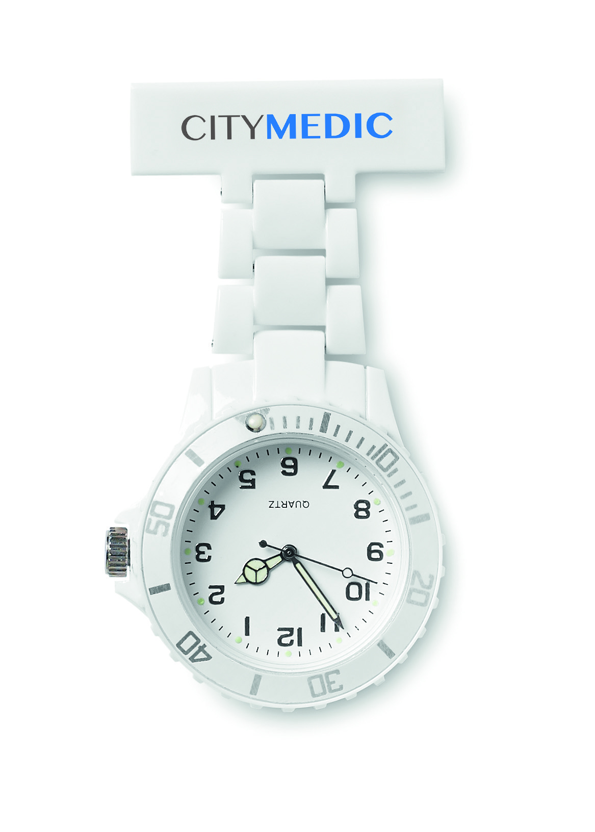 Armbanduhr, Weiß, Analoger Uhr, Stahlarmband, Bezel mit Zahlen