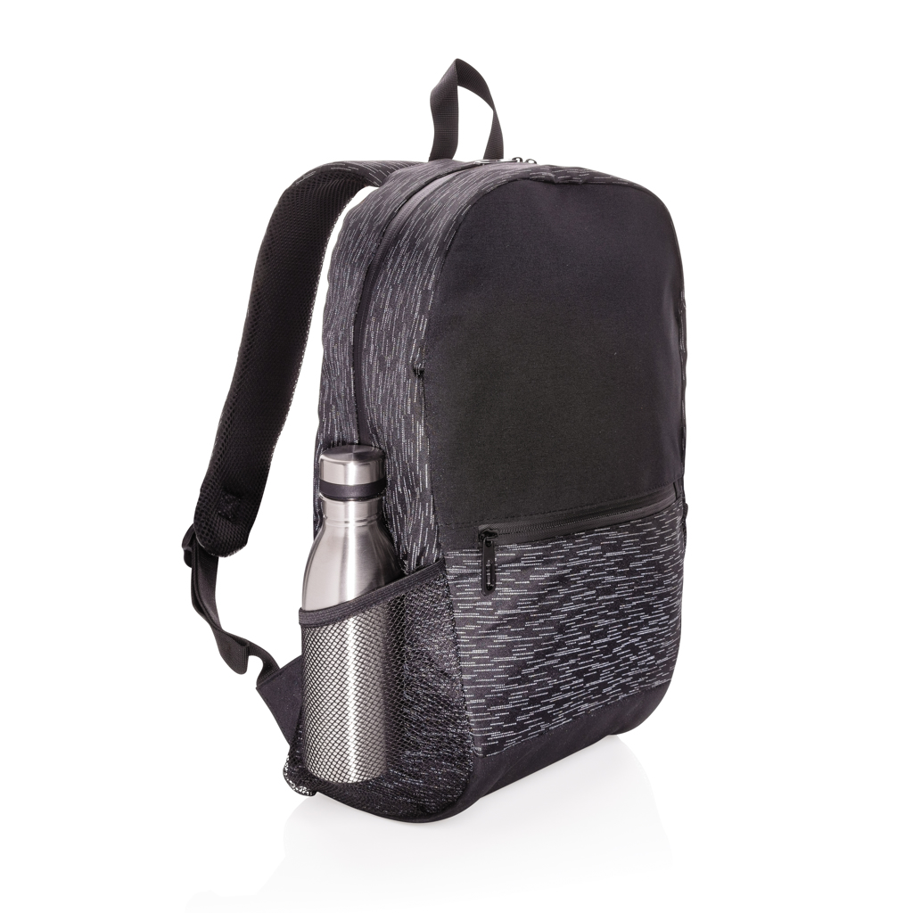 Rucksack, Schultasche, Seitentasche, Wasserflasche, Netztasche, Rucksack, Backpack, Seitenfach, Wasserflasche, Mesh-Tasche, Rucksack, Schulrucksack, Meshentasche, Trinkflasche seitentasche, schwarz grau Muster