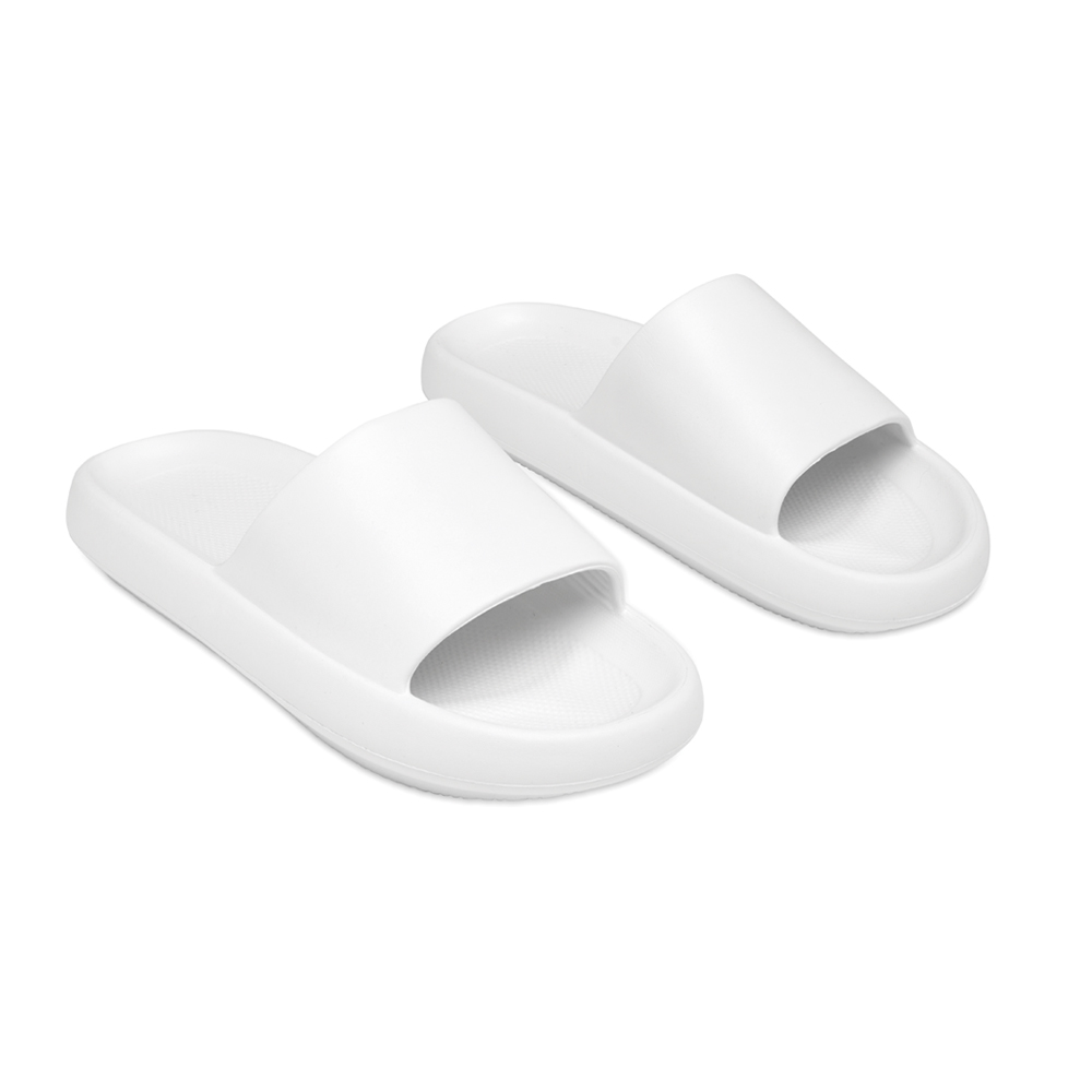 Sandalen, Slides, Weiß, Gummi, Bequeme Schlappen