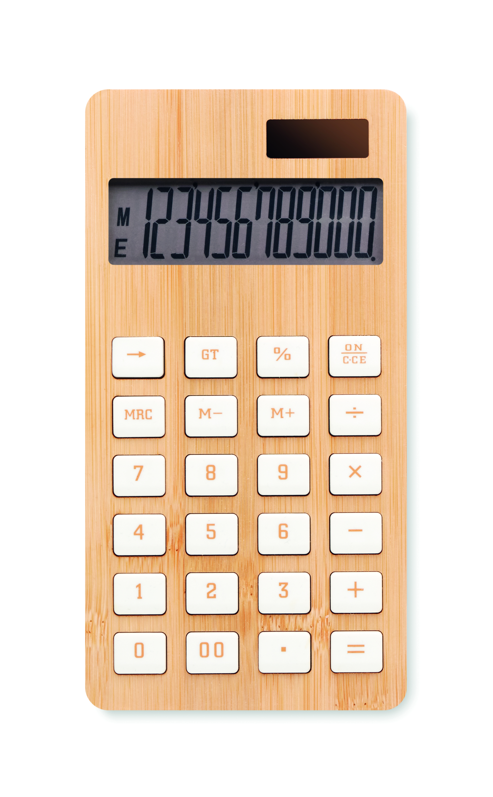 Taschenrechner, Bambus, Holzoptik, großes Display, Tastatur
