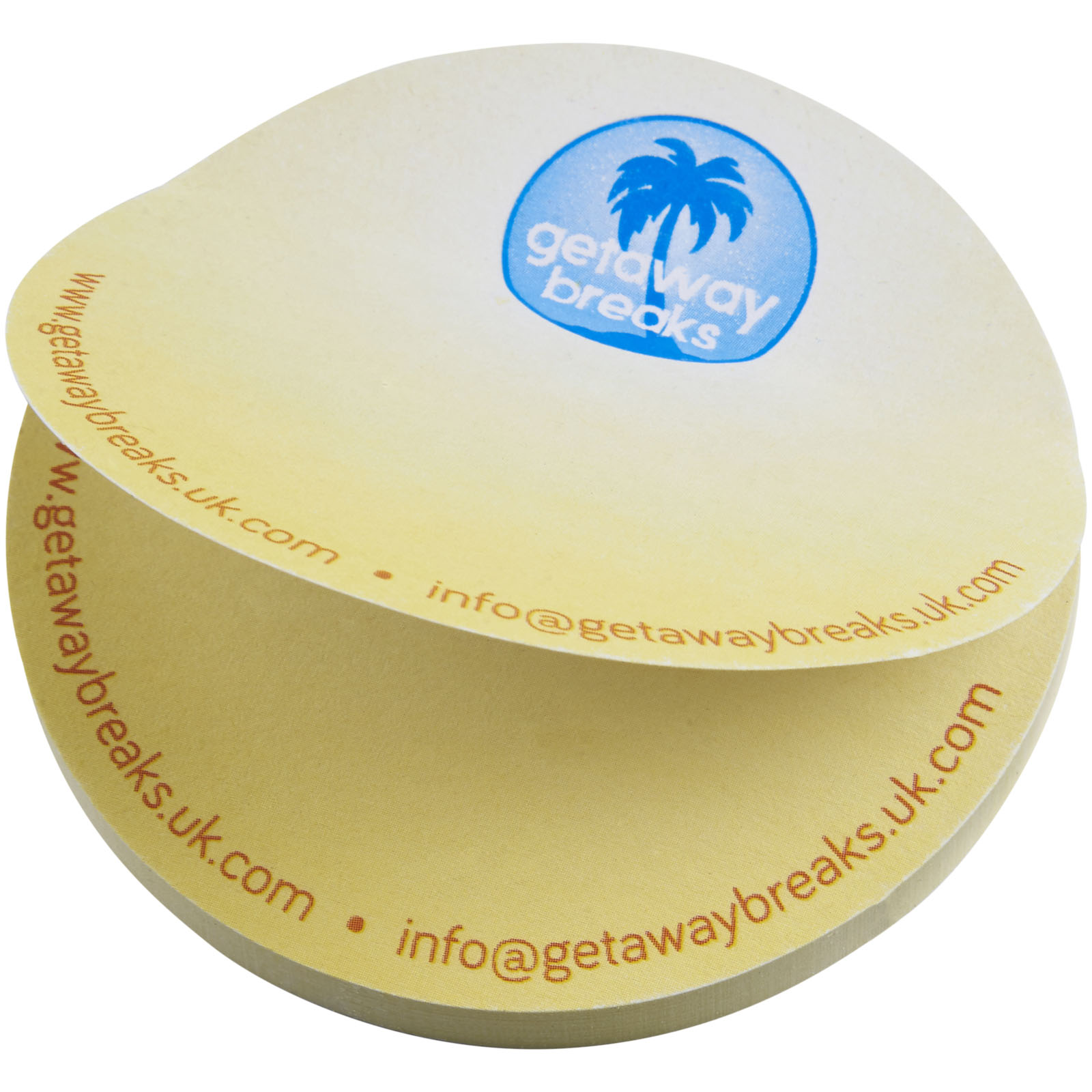 runder coaster, Papp-Untersetzer, beige, bedrucktes Logo, Getaway Breaks